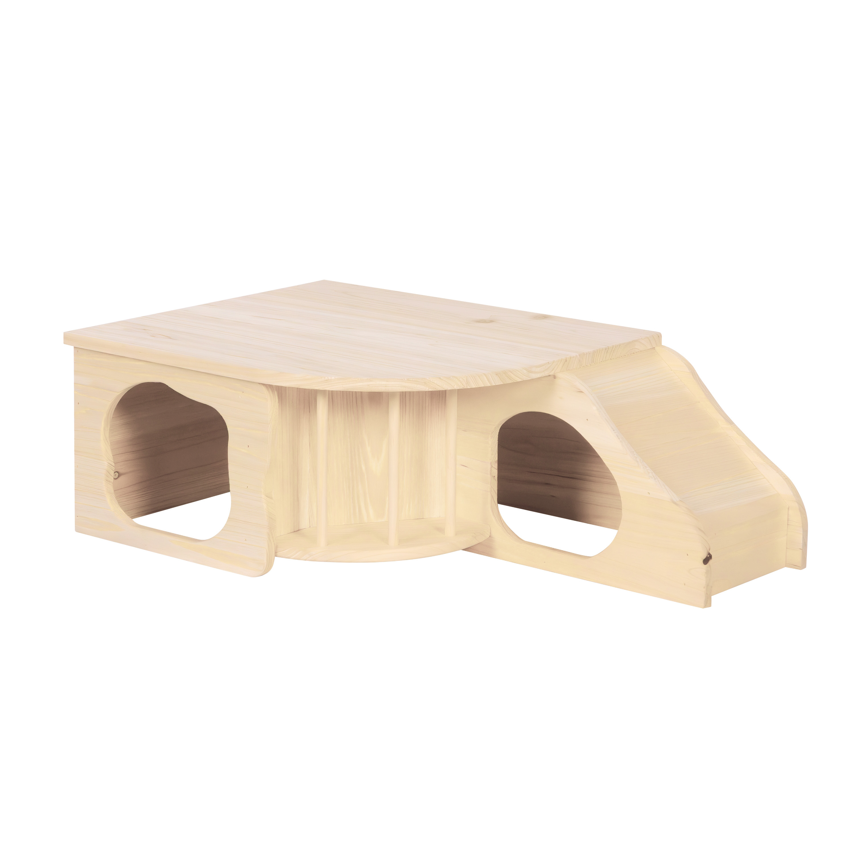 Kaninchen Meerschweinchen Haus Holz 60 x 37 x 20 cm natur