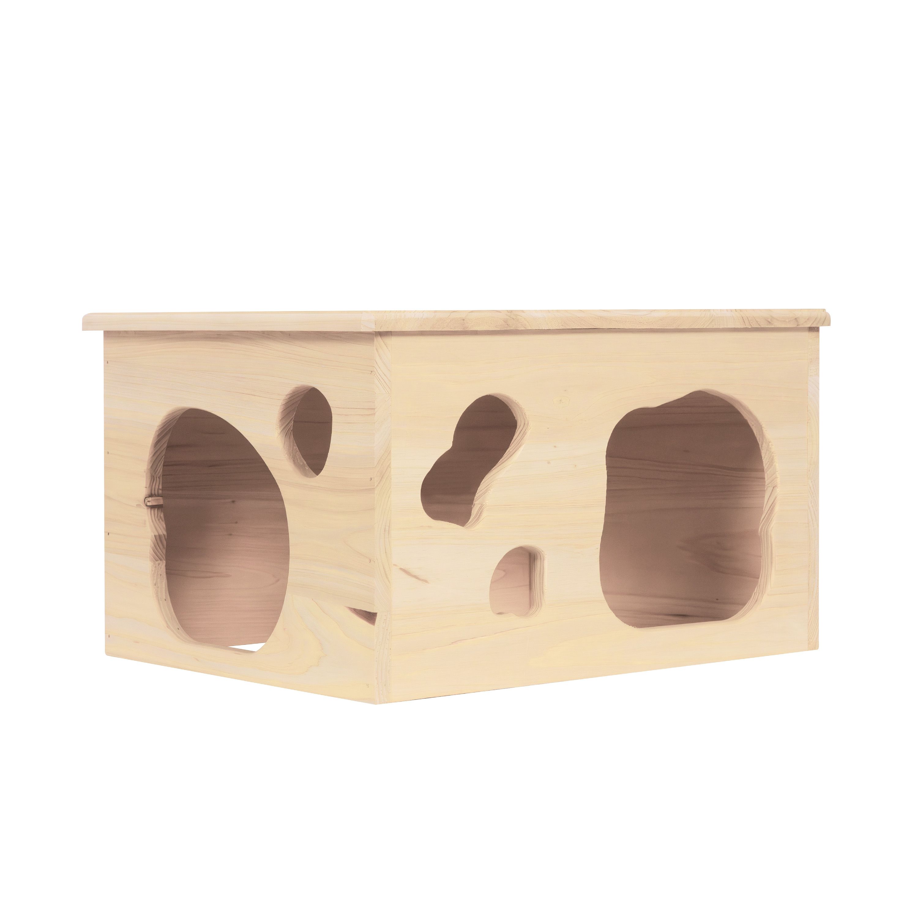 Kaninchen Meerschweinchen Haus Holz 40 x 31 x 23 cm natur