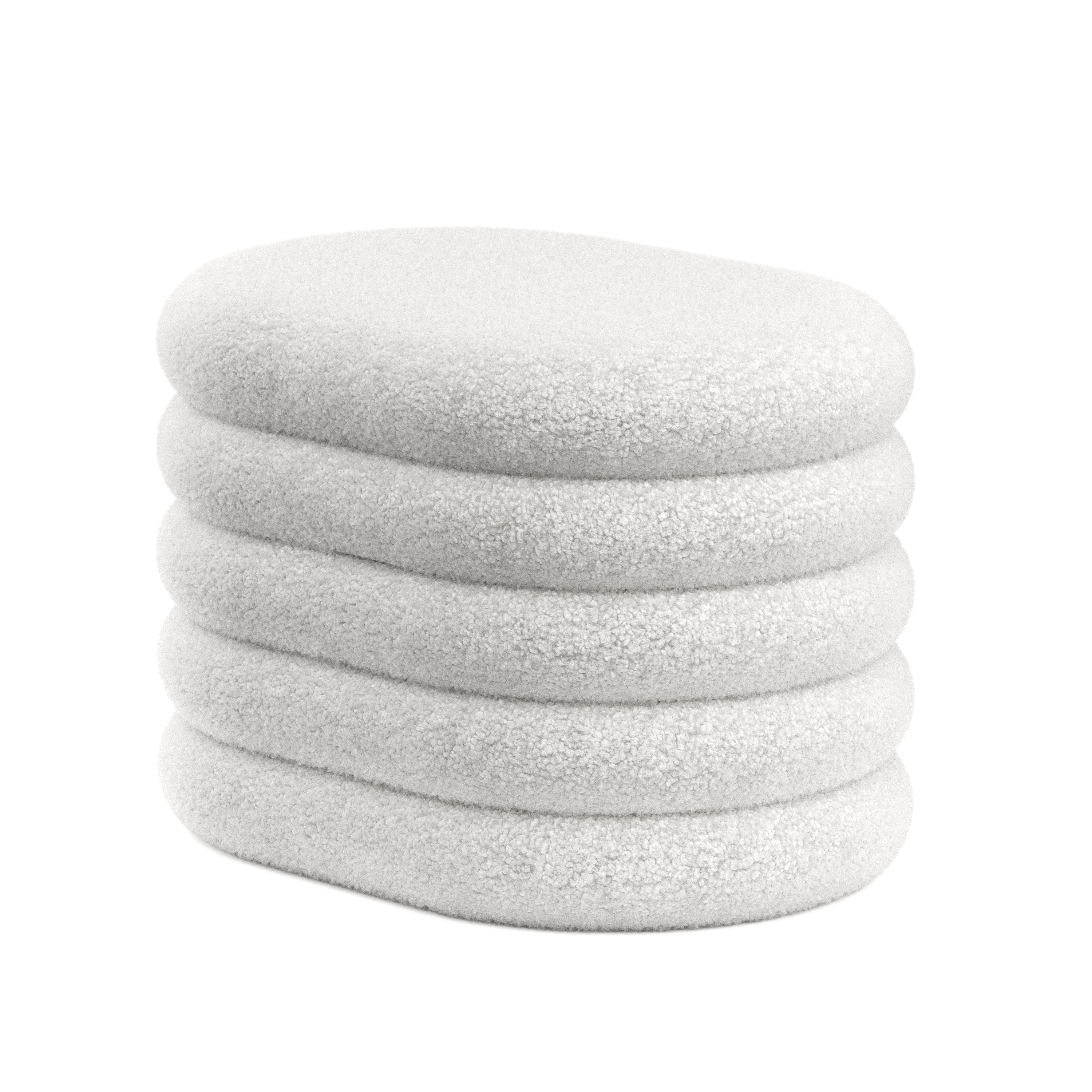 Sitzhocker Teddy PILL mit Stauraum 59 x 45 x 40 cm weiss