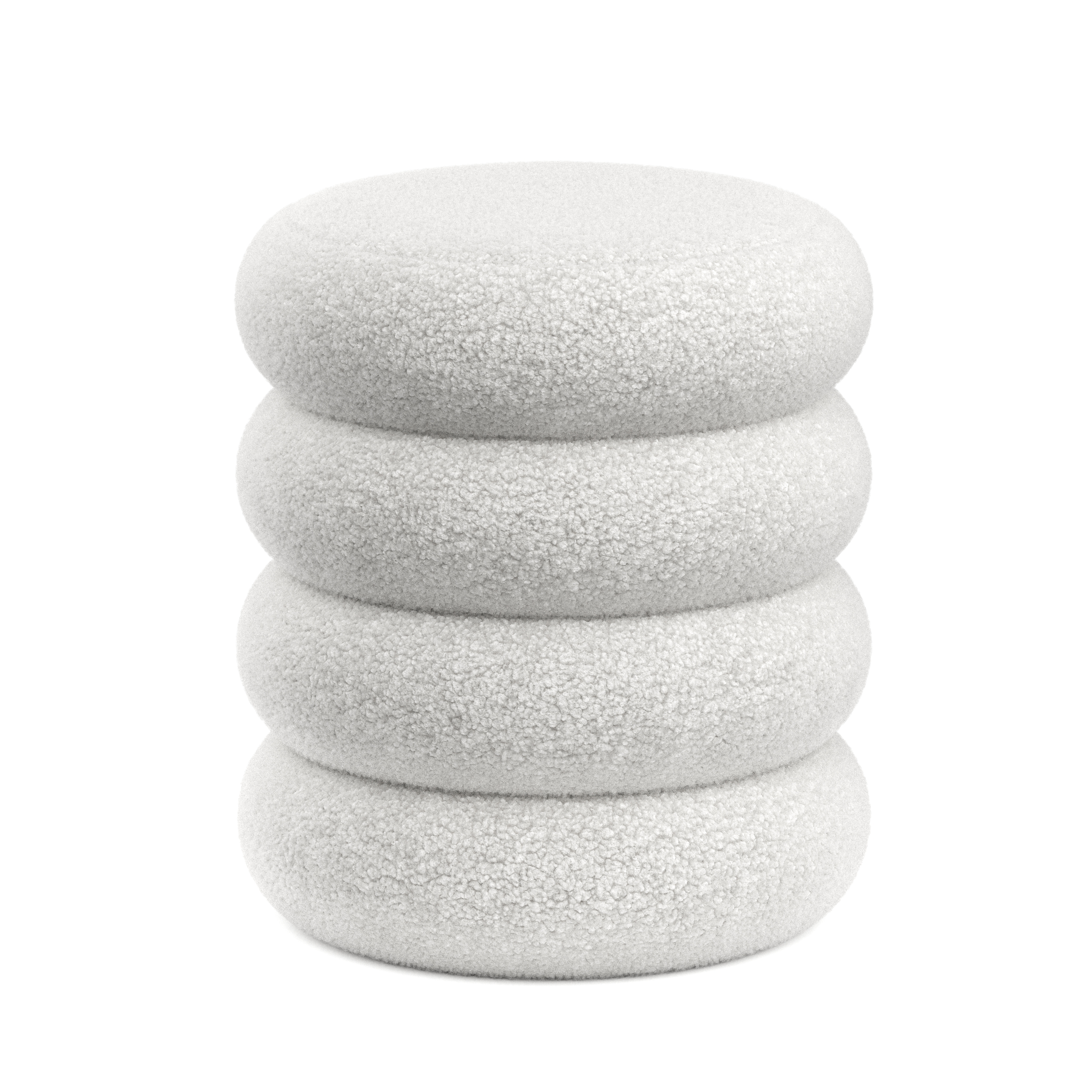 Sitzhocker Teddy JIM mit Stauraum 42 x 45 cm weiss
