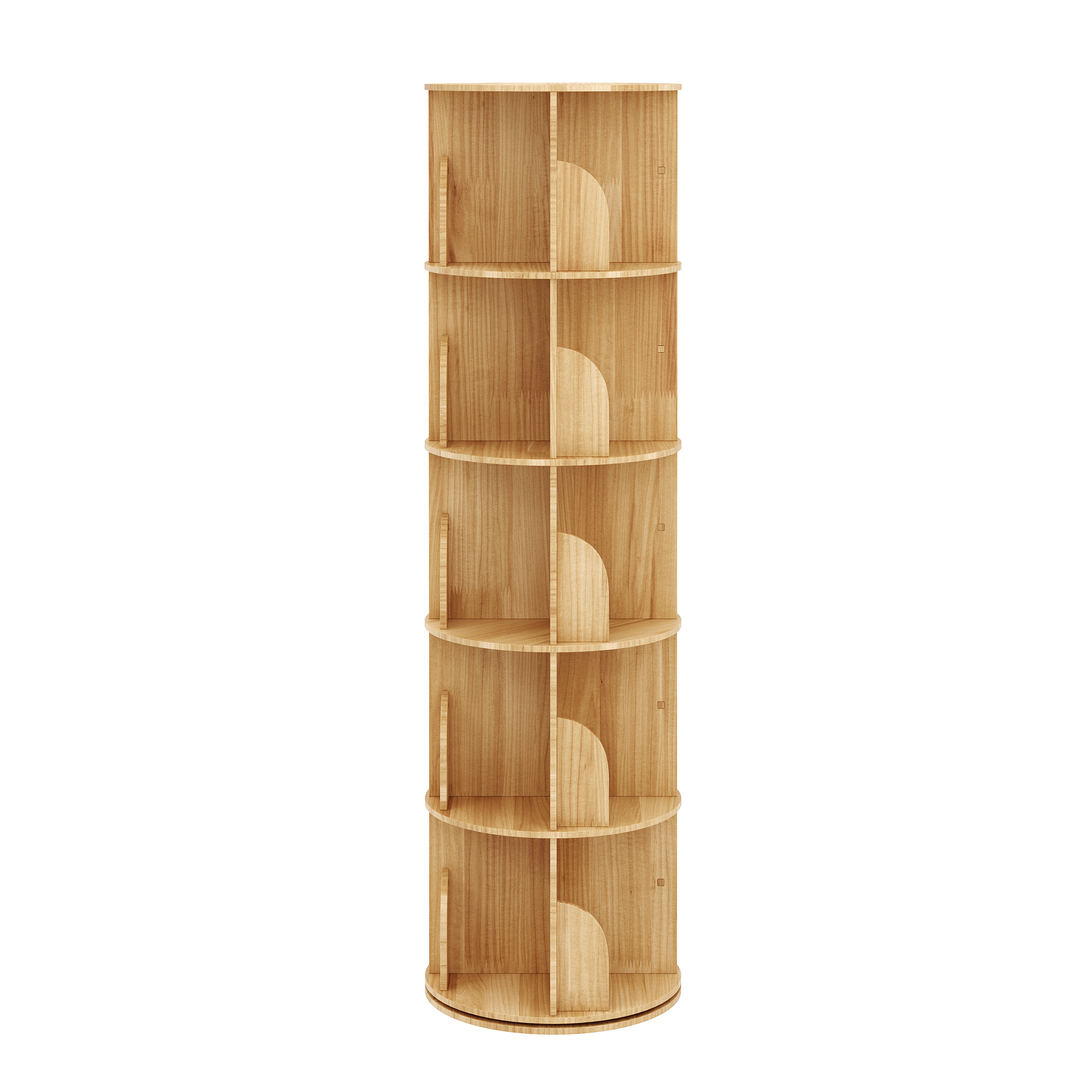 Bücherregal Drehregal Holz MINNIE mit 5 Ebenen 46 x 160 cm natur