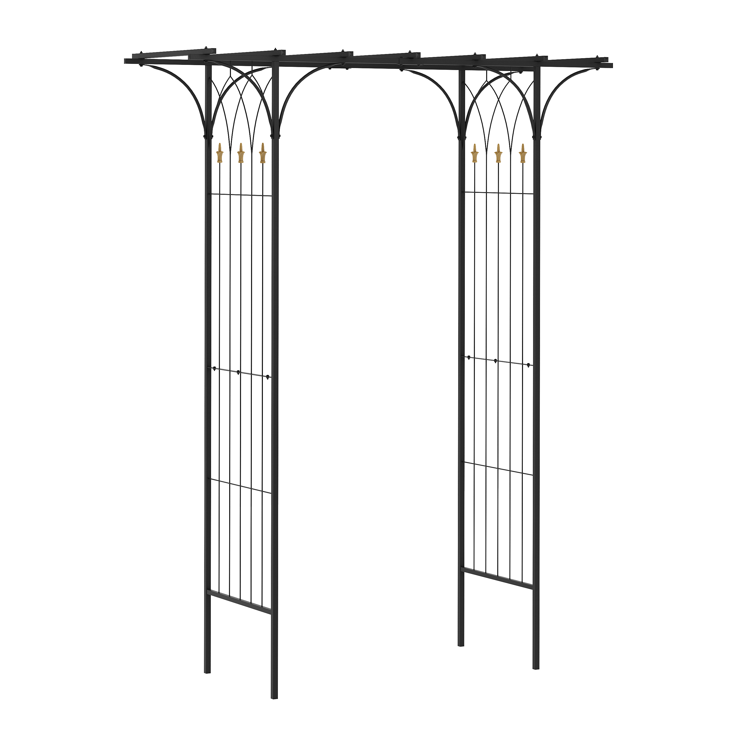 Rosenbogen Pergola 181 x 233 cm schwarz