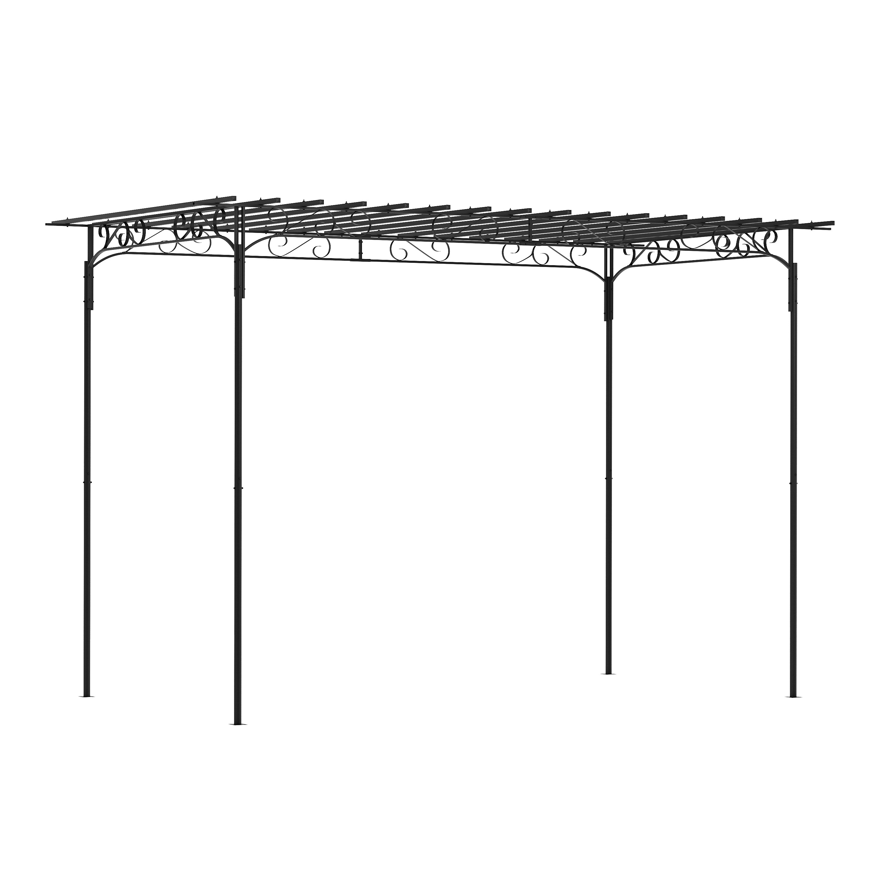 Rosenbogen Pergola 320 x 215 cm schwarz