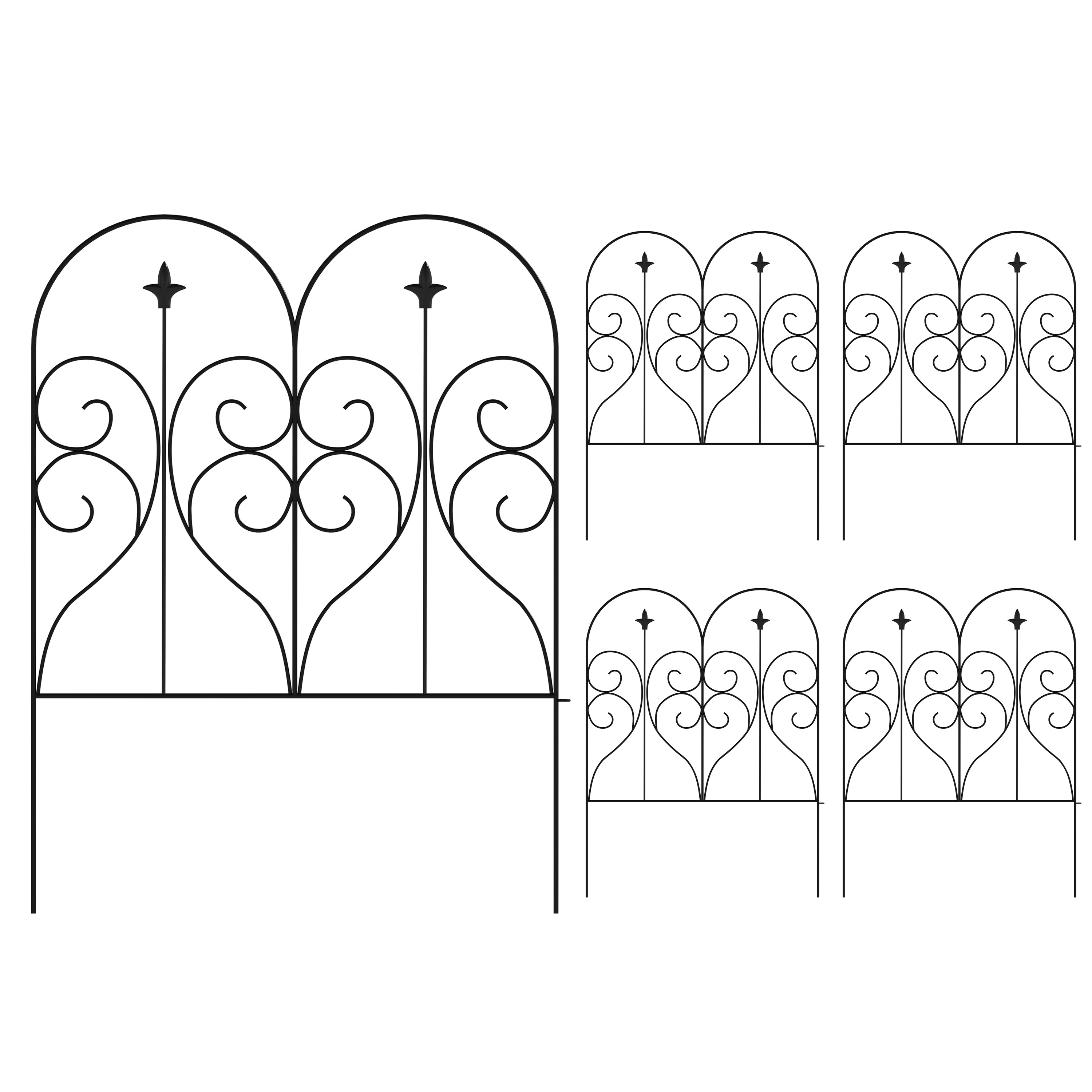 Beetumrandung Metall DOVER 61 x 81 cm 5er Set schwarz