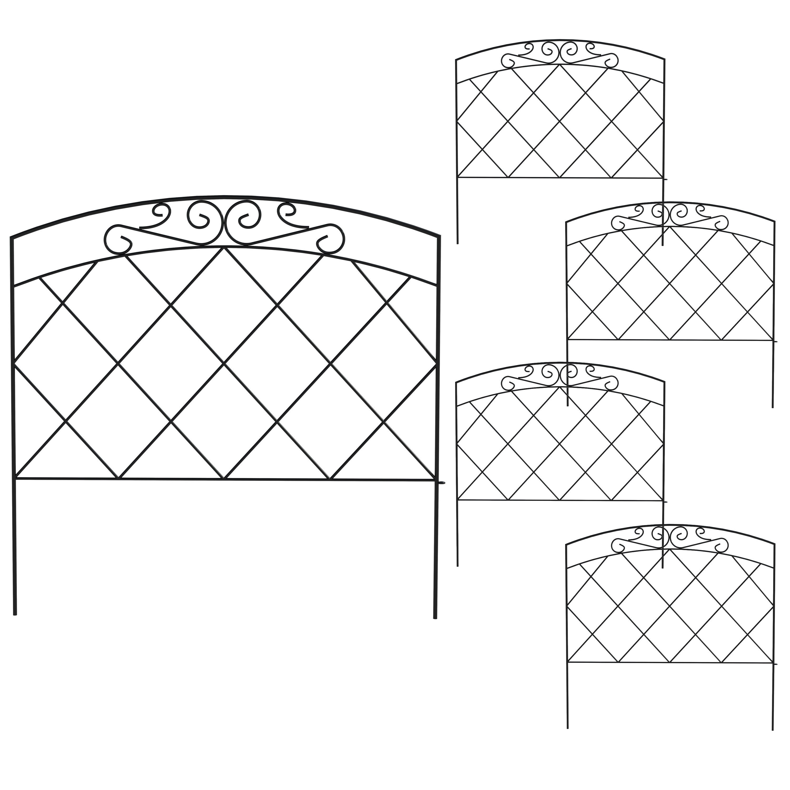Beetumrandung Metall BRAN 61 x 61 cm 5er Set schwarz