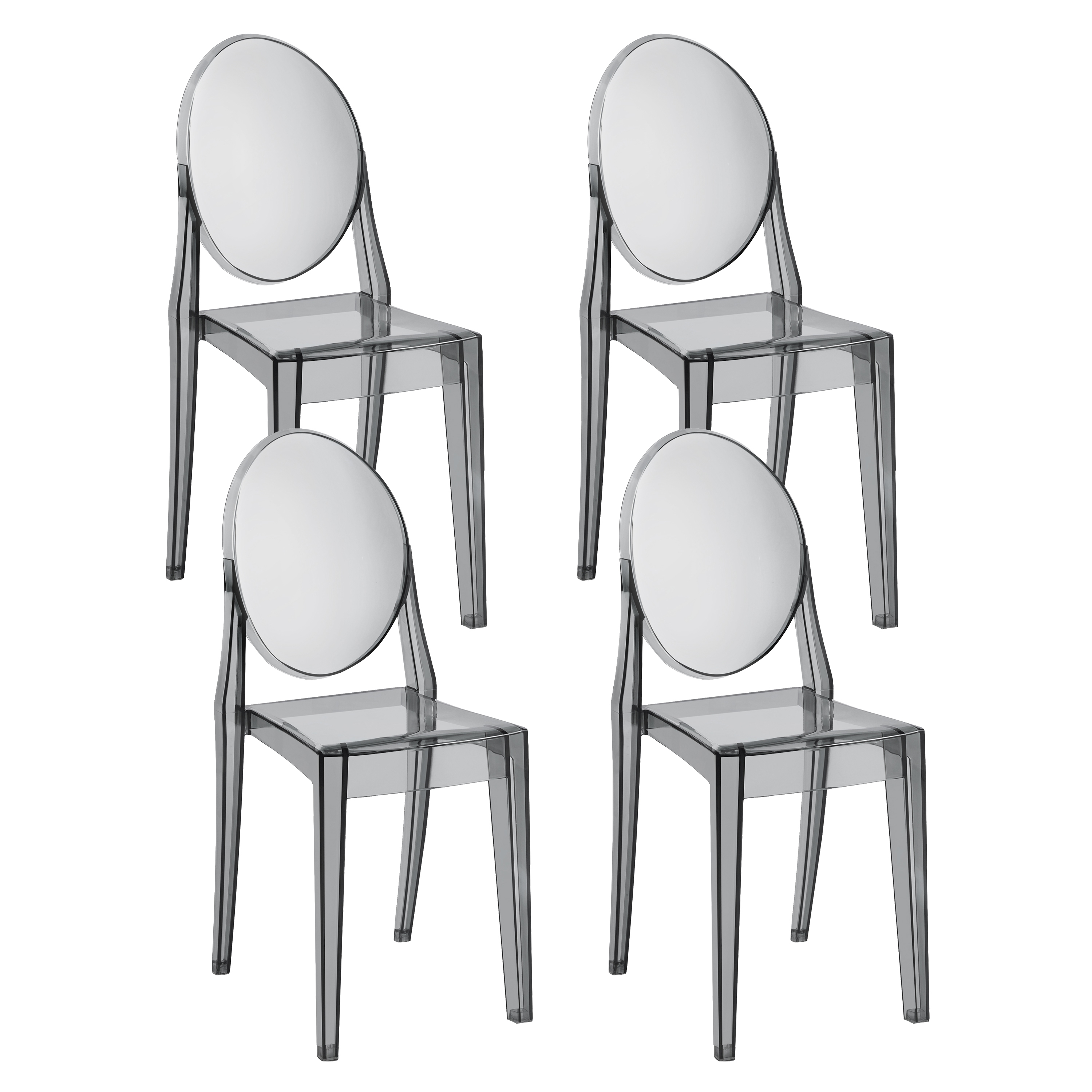 Esszimmerstuhl AURALIS 4er Set transparent/schwarz