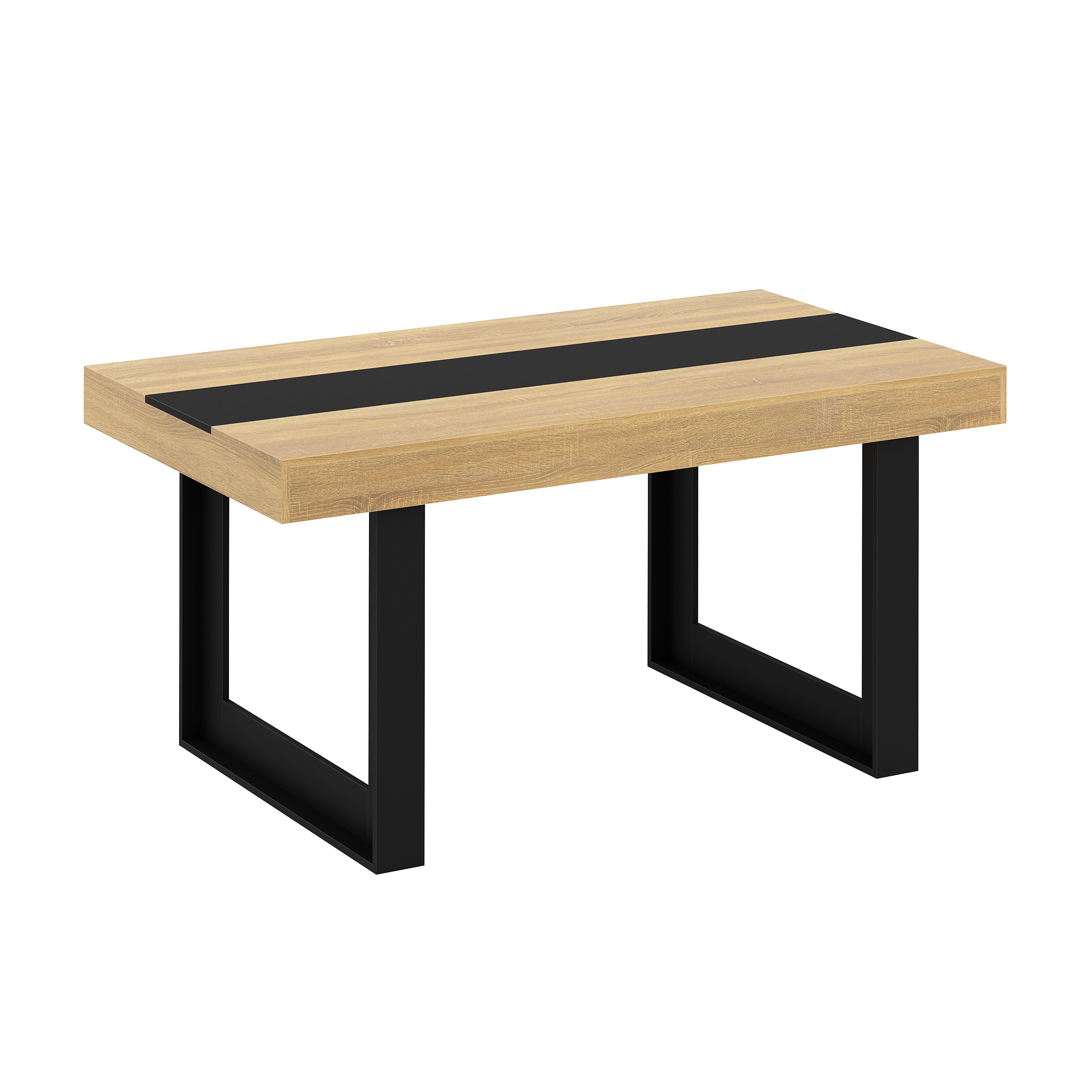 Esstisch CHELSEA 160 x 90 cm hellbraun/schwarz