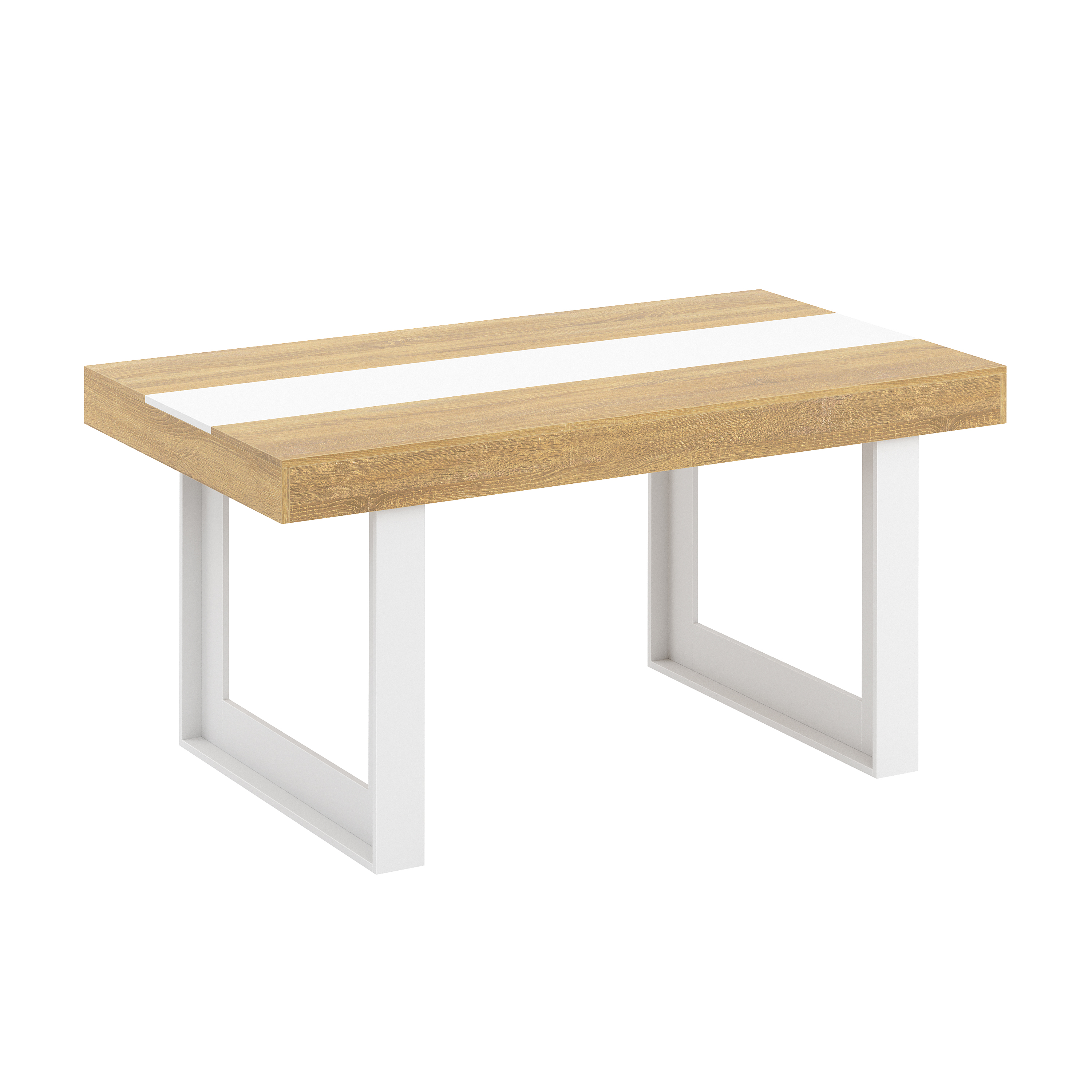 Esstisch CHELSEA 160 x 90 cm hellbraun/weiss