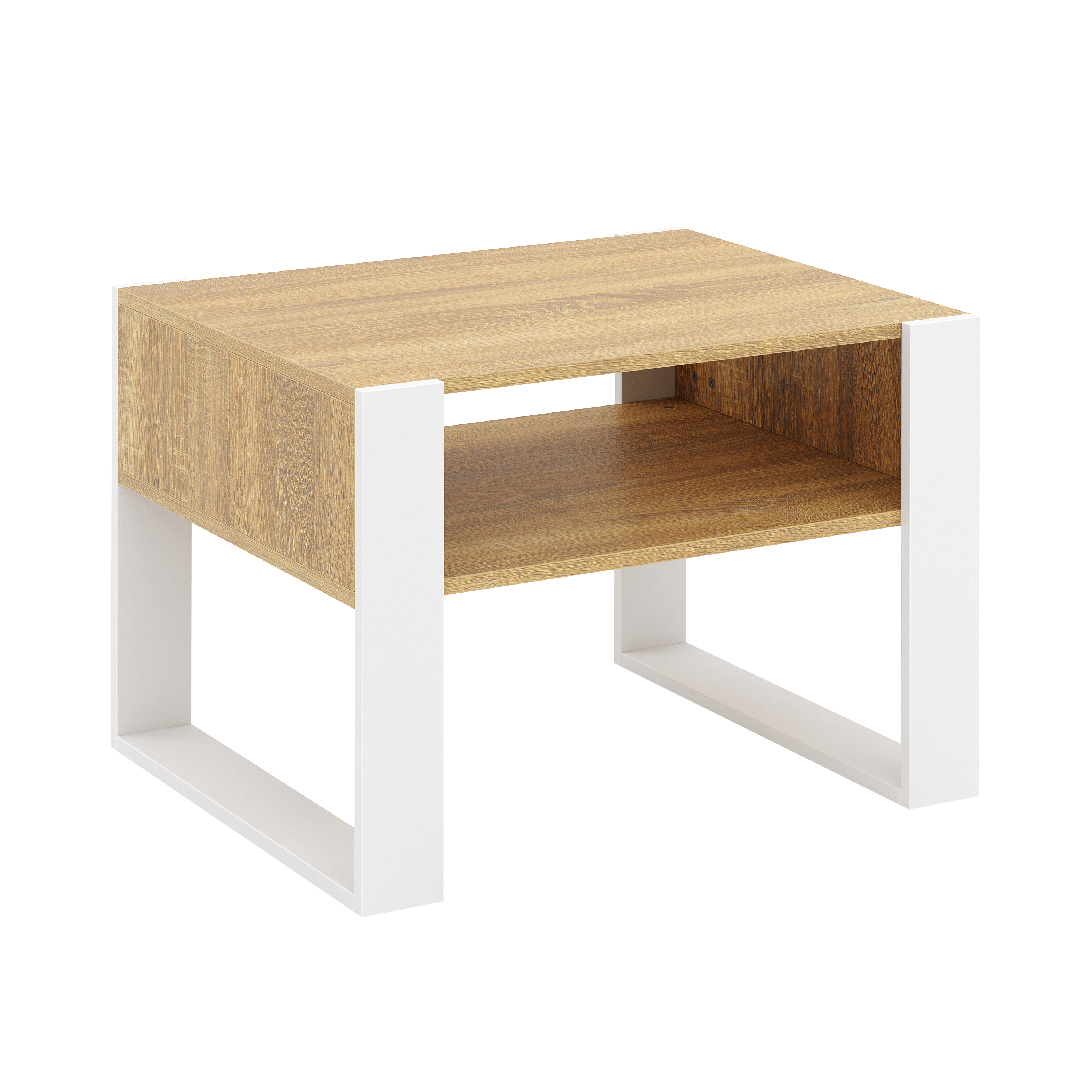 Beistelltisch CHELSEA 65 x 54 x 45 cm braun/weiss