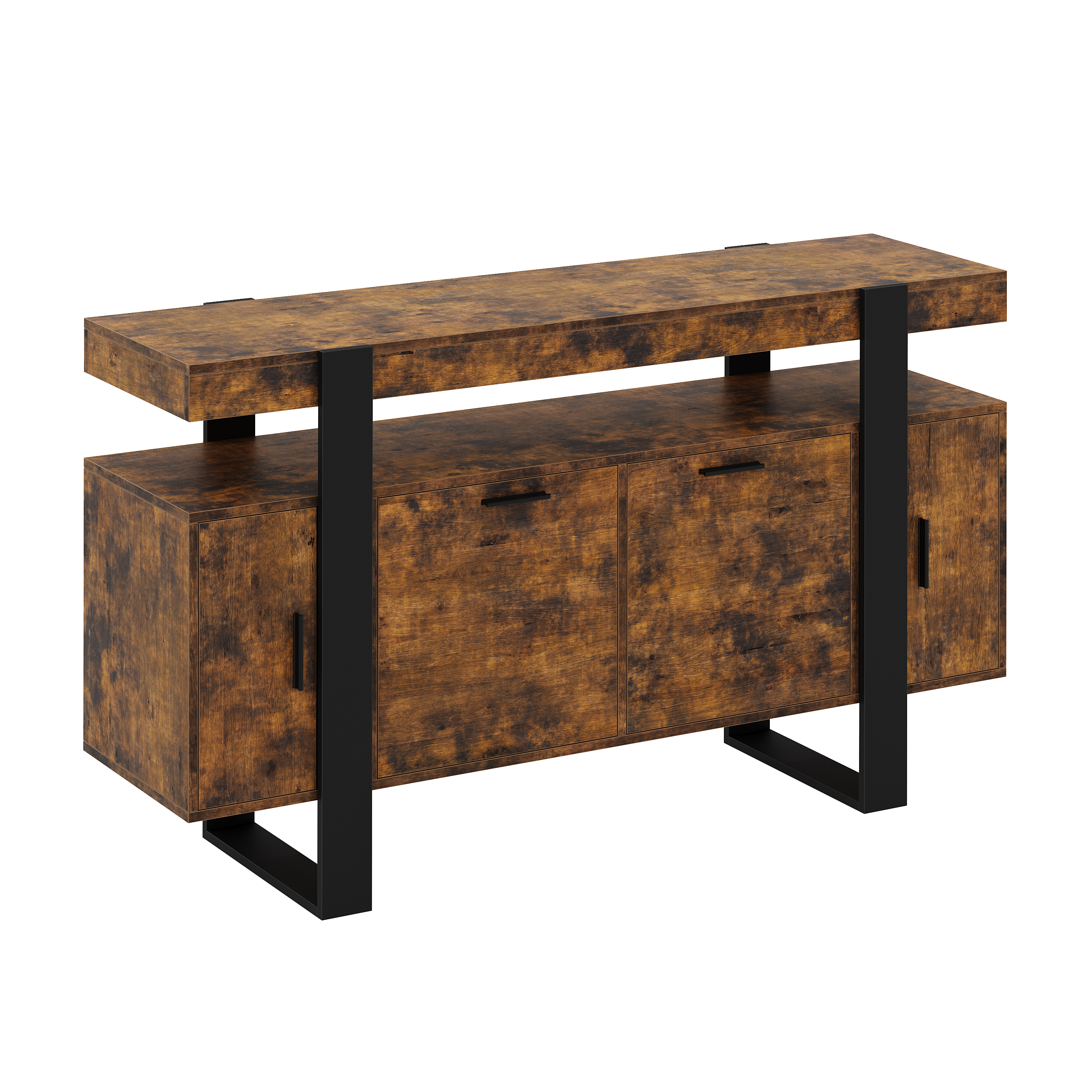 Sideboard CHELSEA 140 x 80 cm braun/schwarz