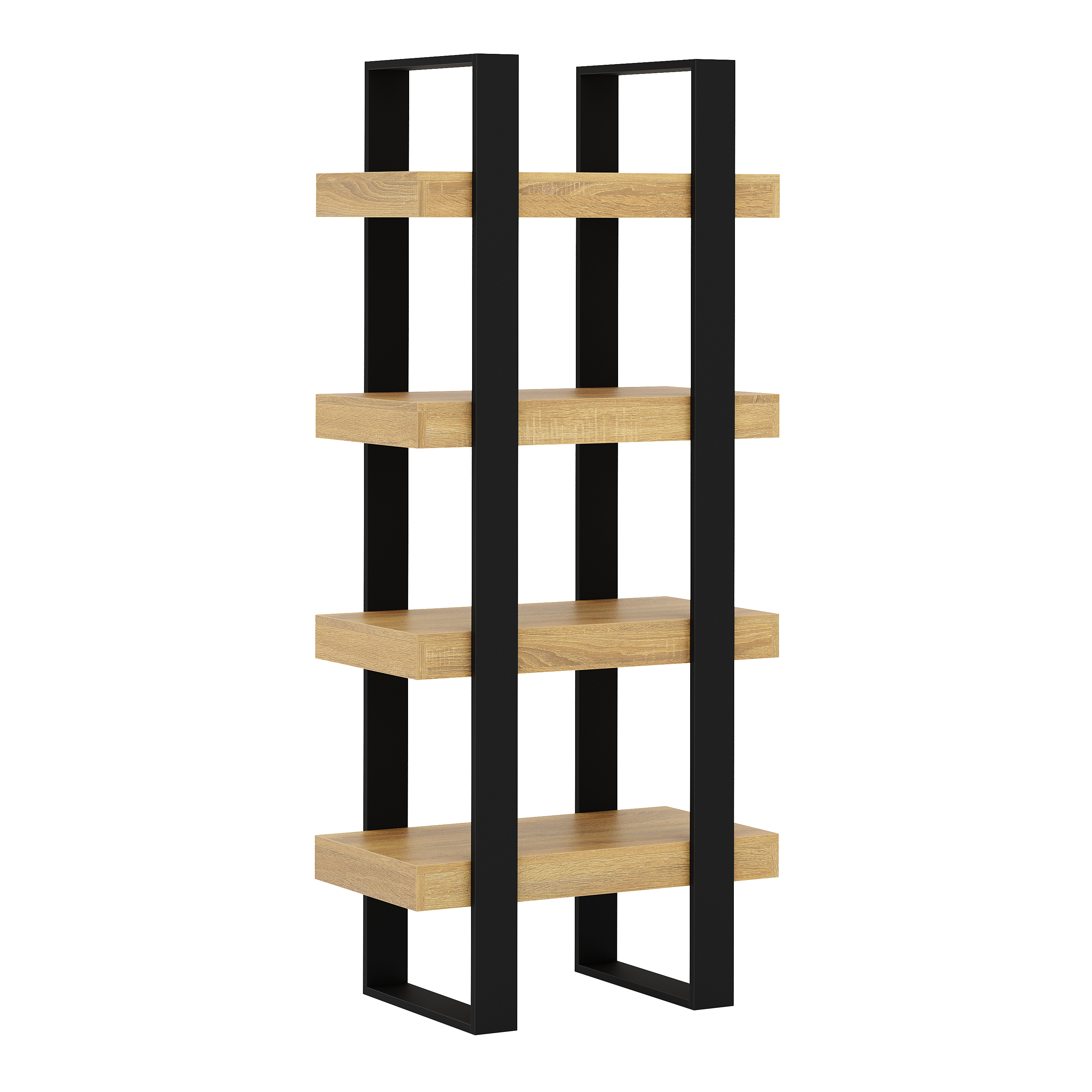 Bücherregal CHELSEA 70 x 160 cm hellbraun/schwarz