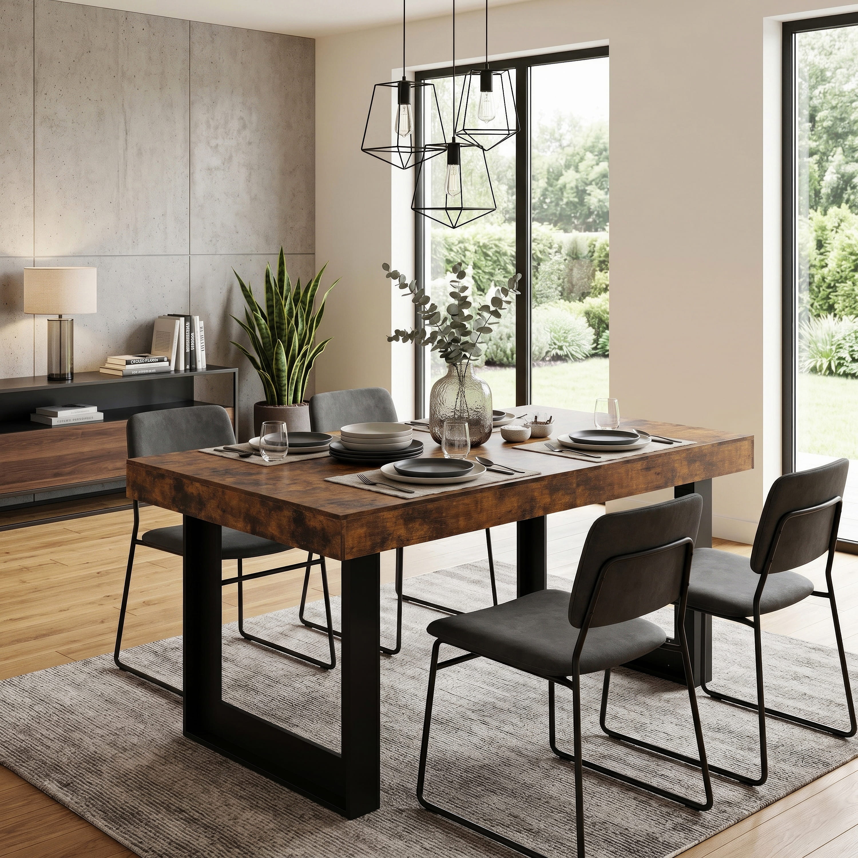 Esstisch ausziehbar CHELSEA 160/200 x 90 cm braun/schwarz