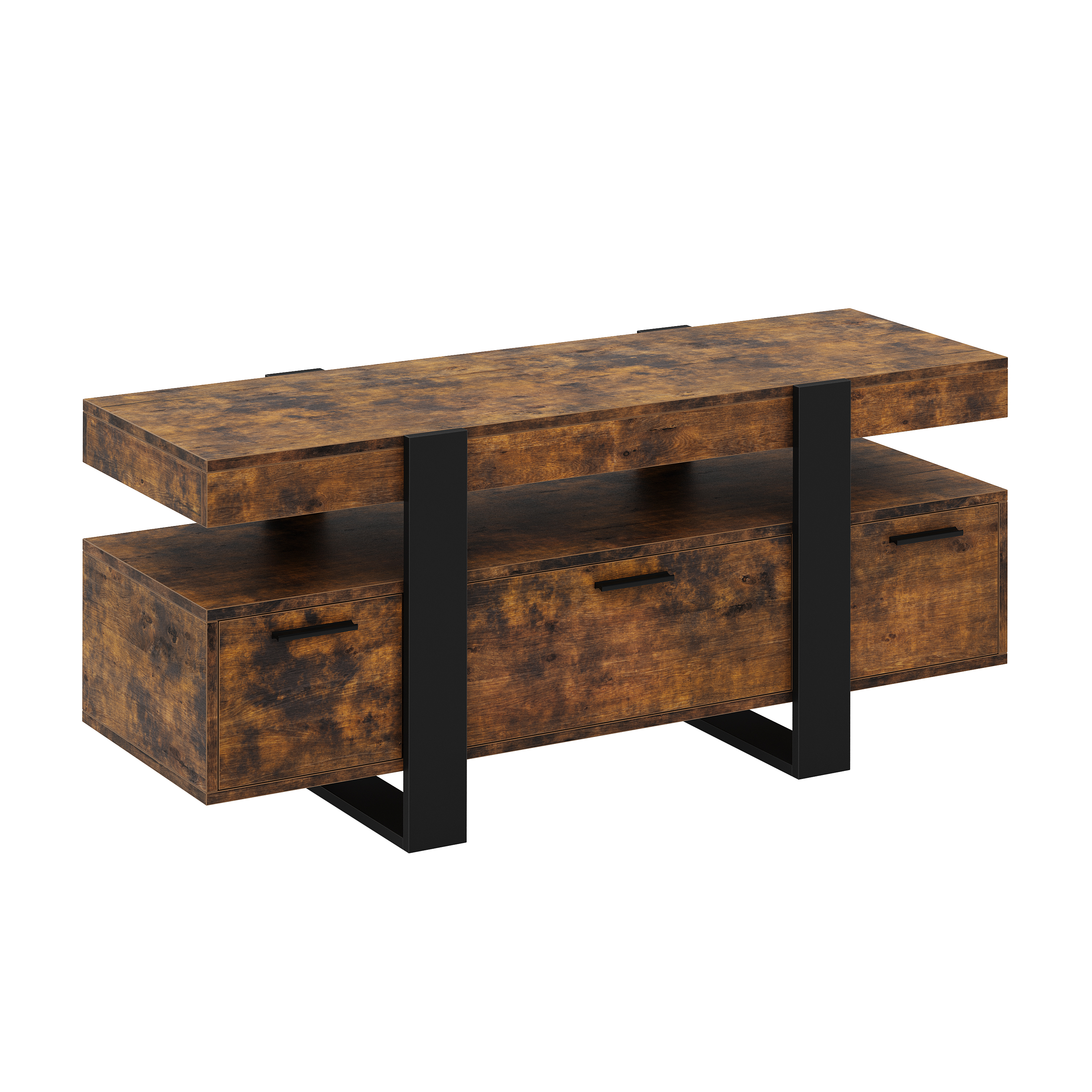 TV Möbel CHELSEA 116 x 40 x 50 cm braun/schwarz