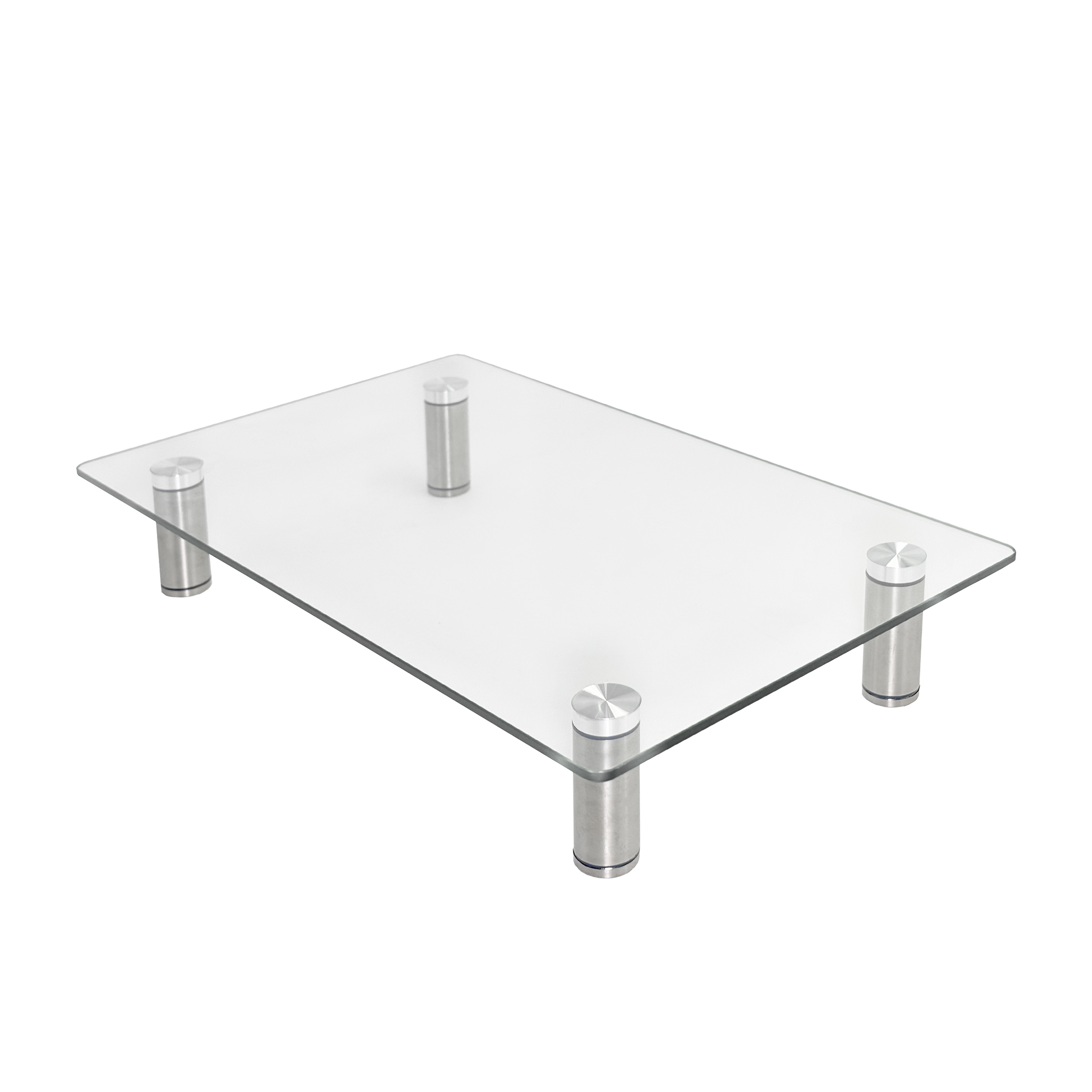 Monitorständer Stehtisch Glas höhenverstellbar 40 x 24 x 11 cm