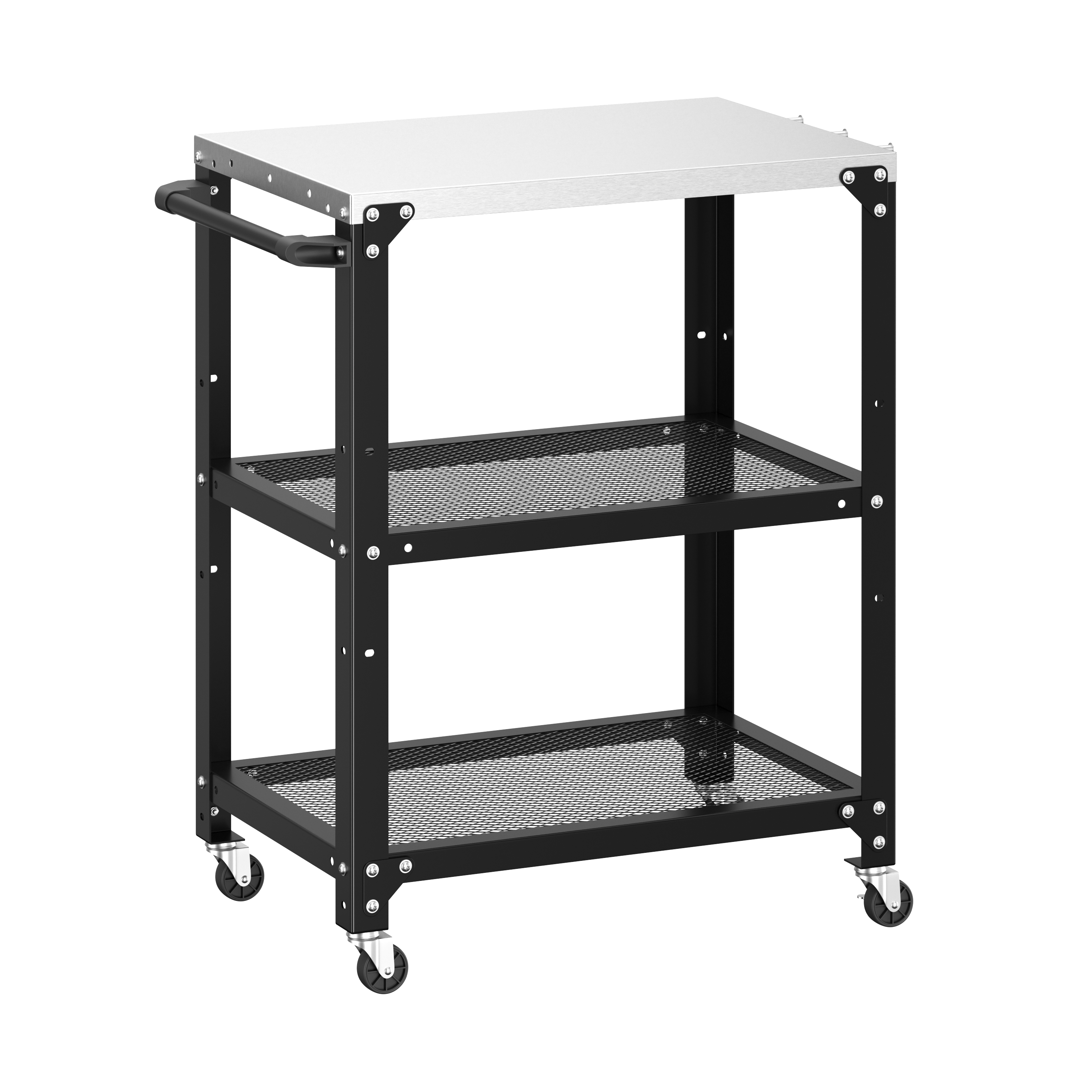 Grill Beistelltisch 72 x 41 x 79 cm schwarz/silber
