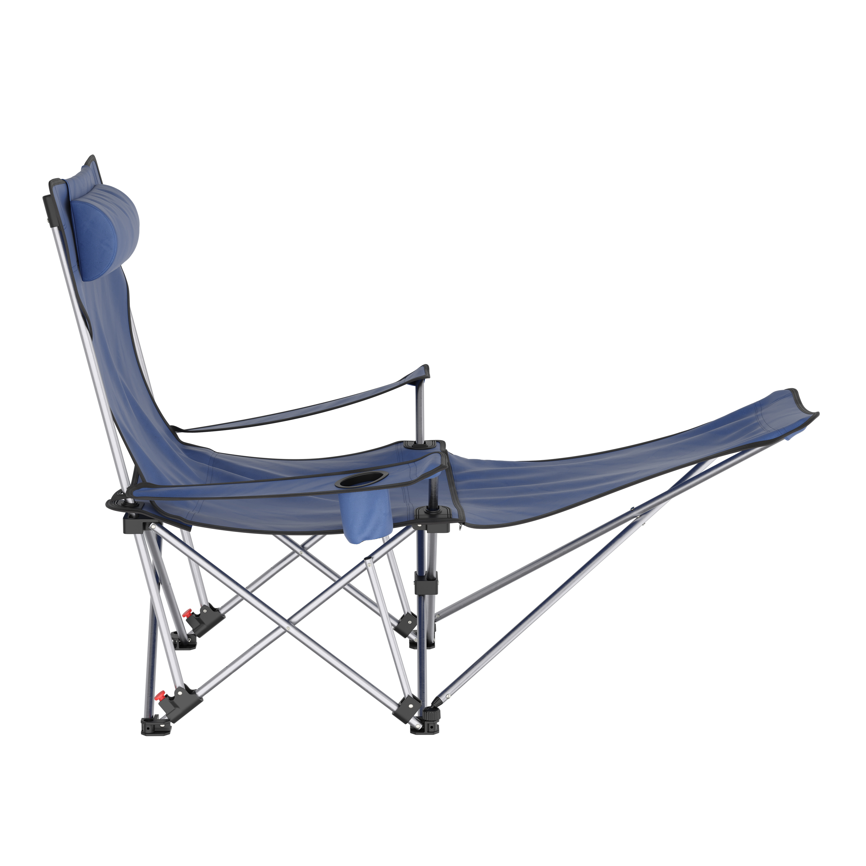 Campingstuhl faltbar ZENDER mit Beinauflage blau