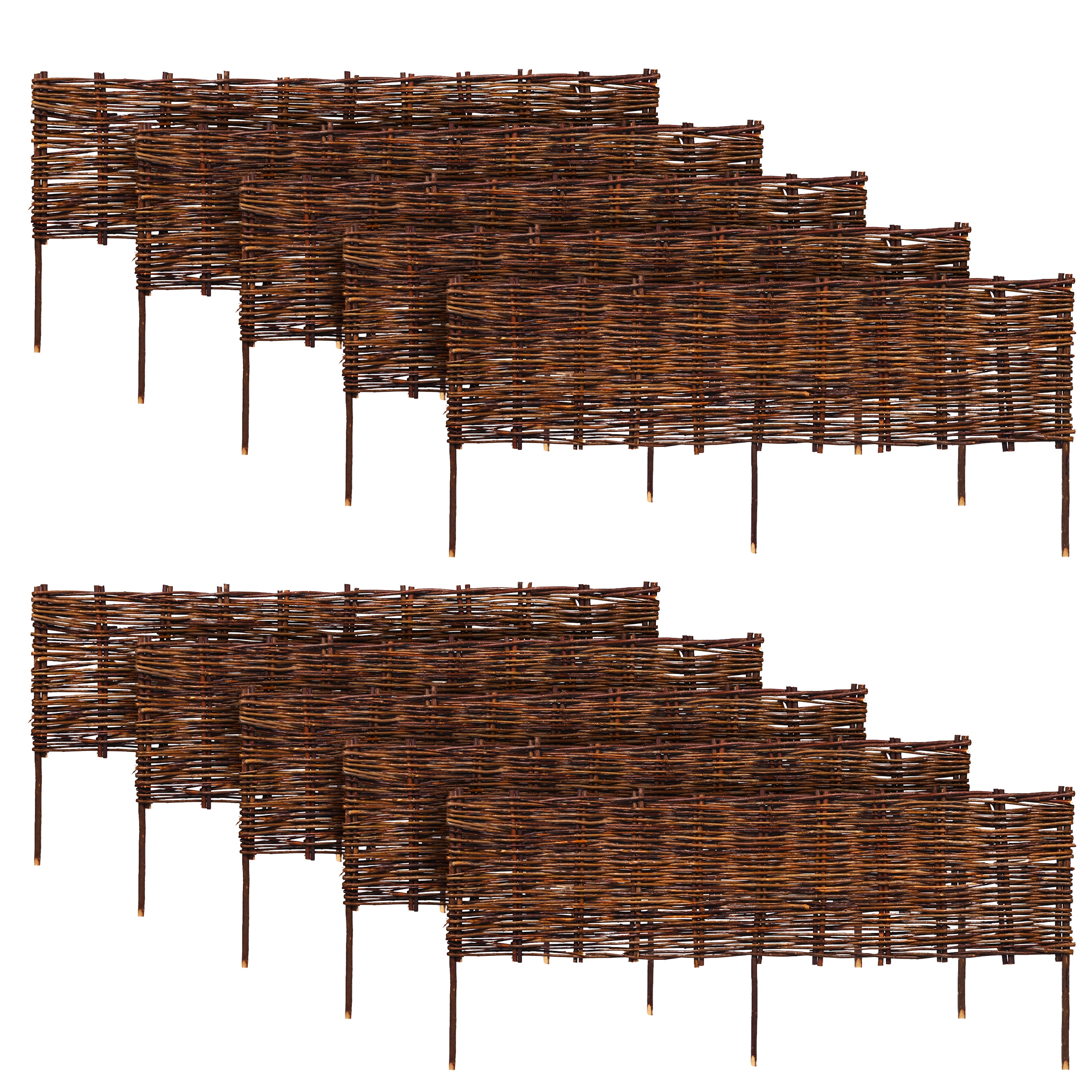 Beeteinfassung Weide geflochten 10er Set 120 x 30 cm