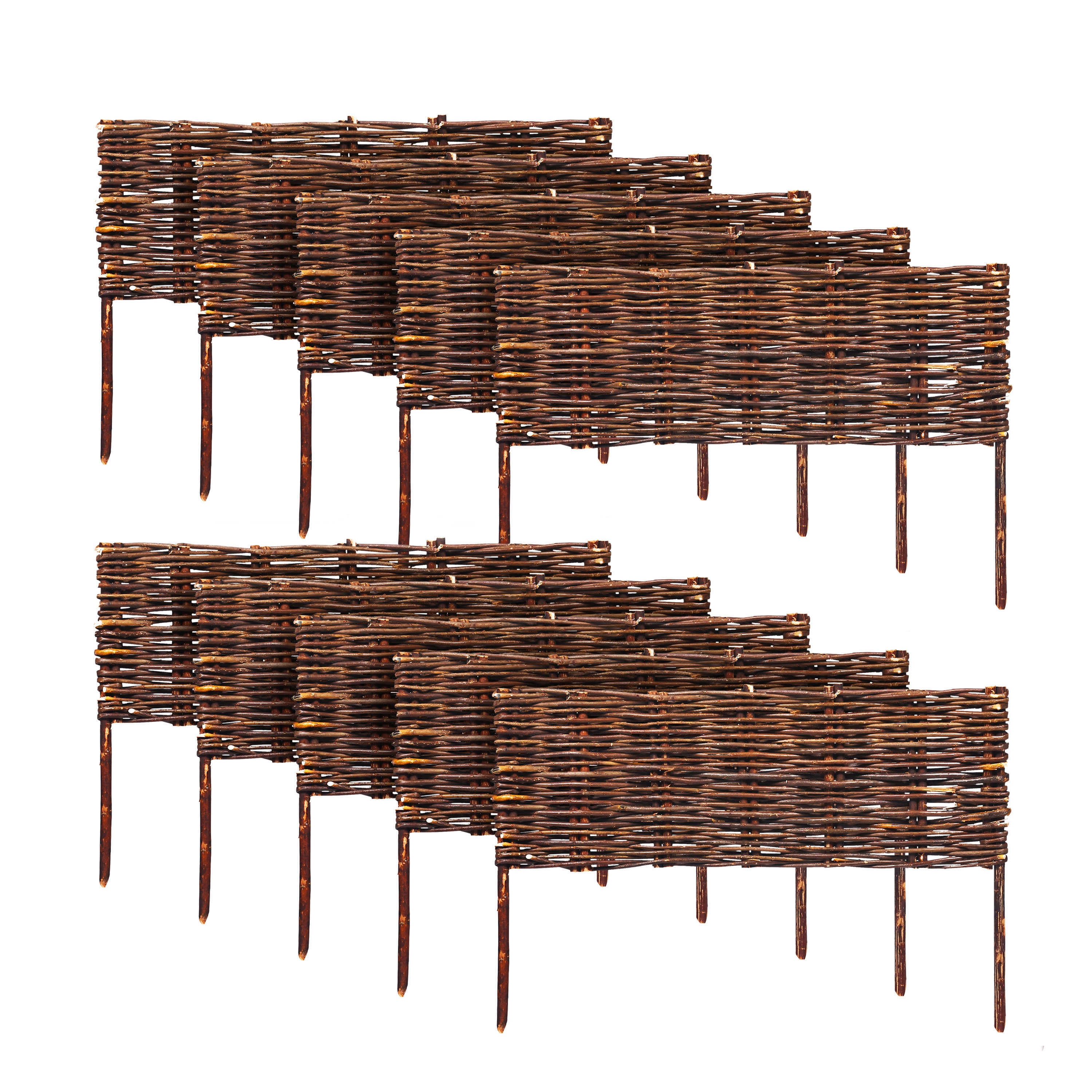 Beeteinfassung Weide geflochten 10er Set 60 x 20 cm
