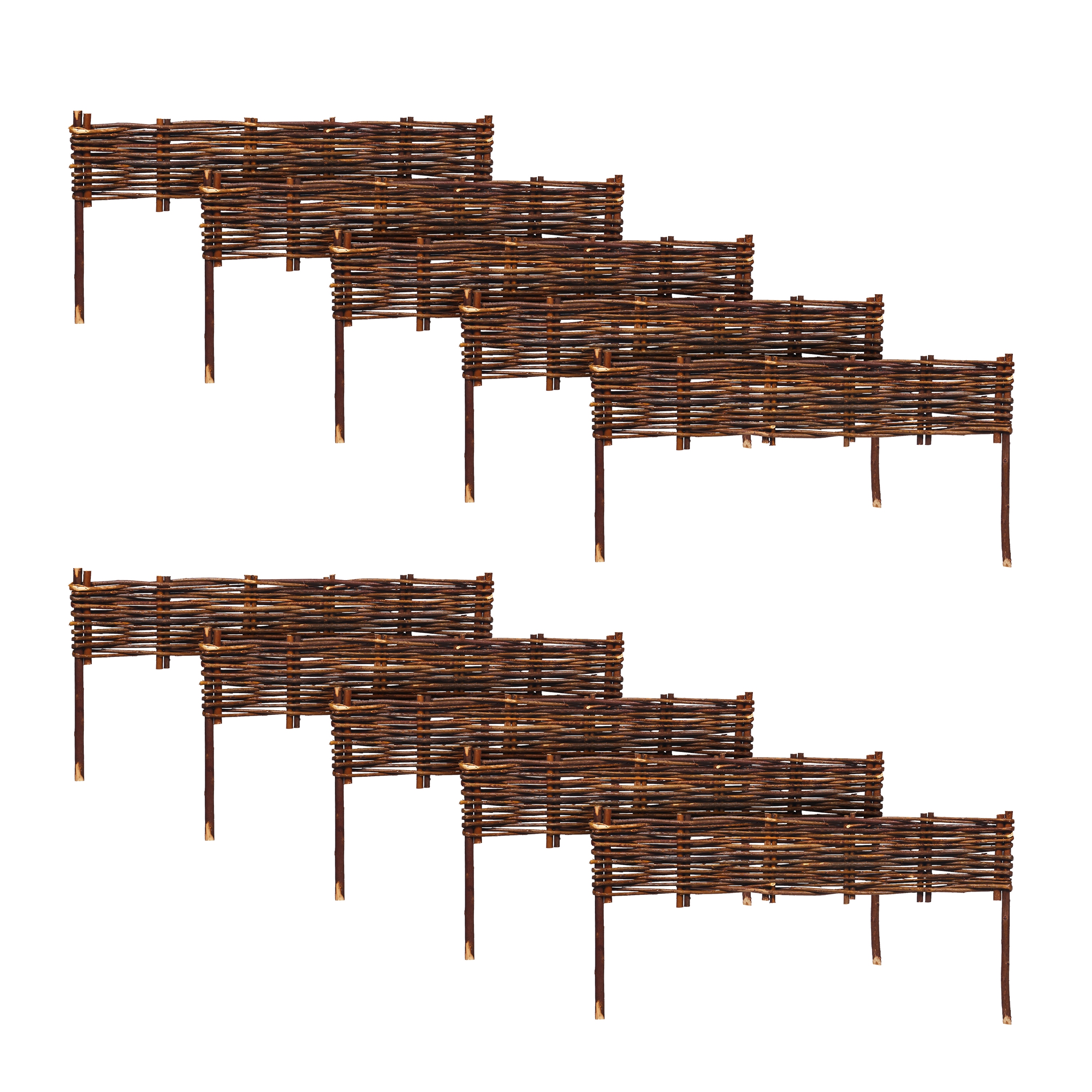 Beeteinfassung Weide geflochten 10er Set 60 x 10 cm