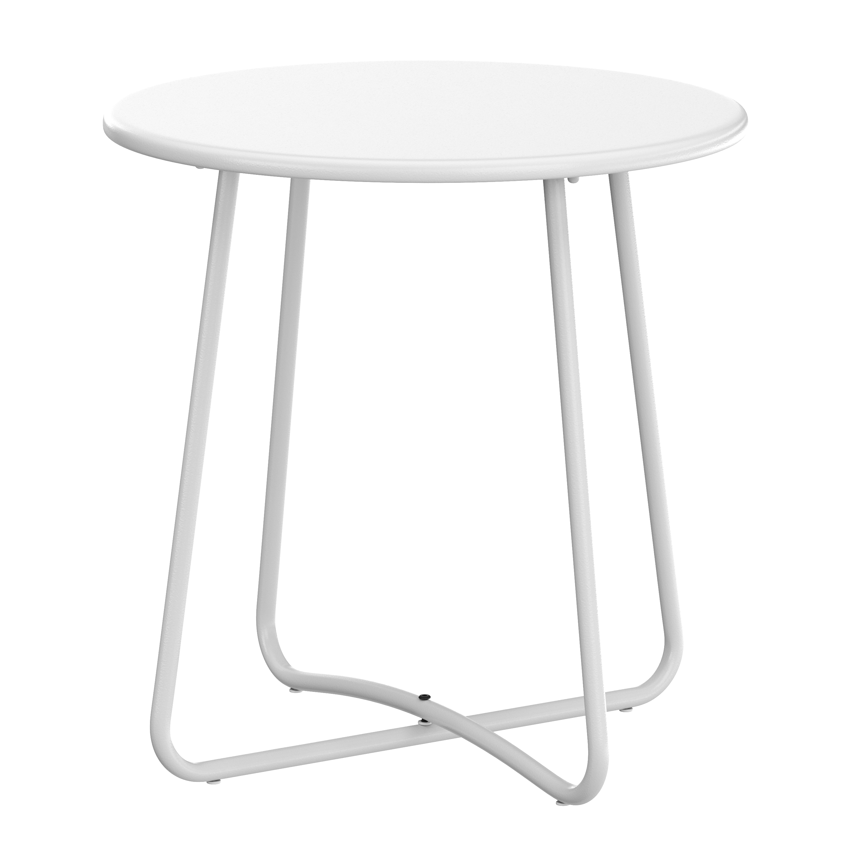 Beistelltisch Metall BELVRA rund 45 x 46 cm weiss