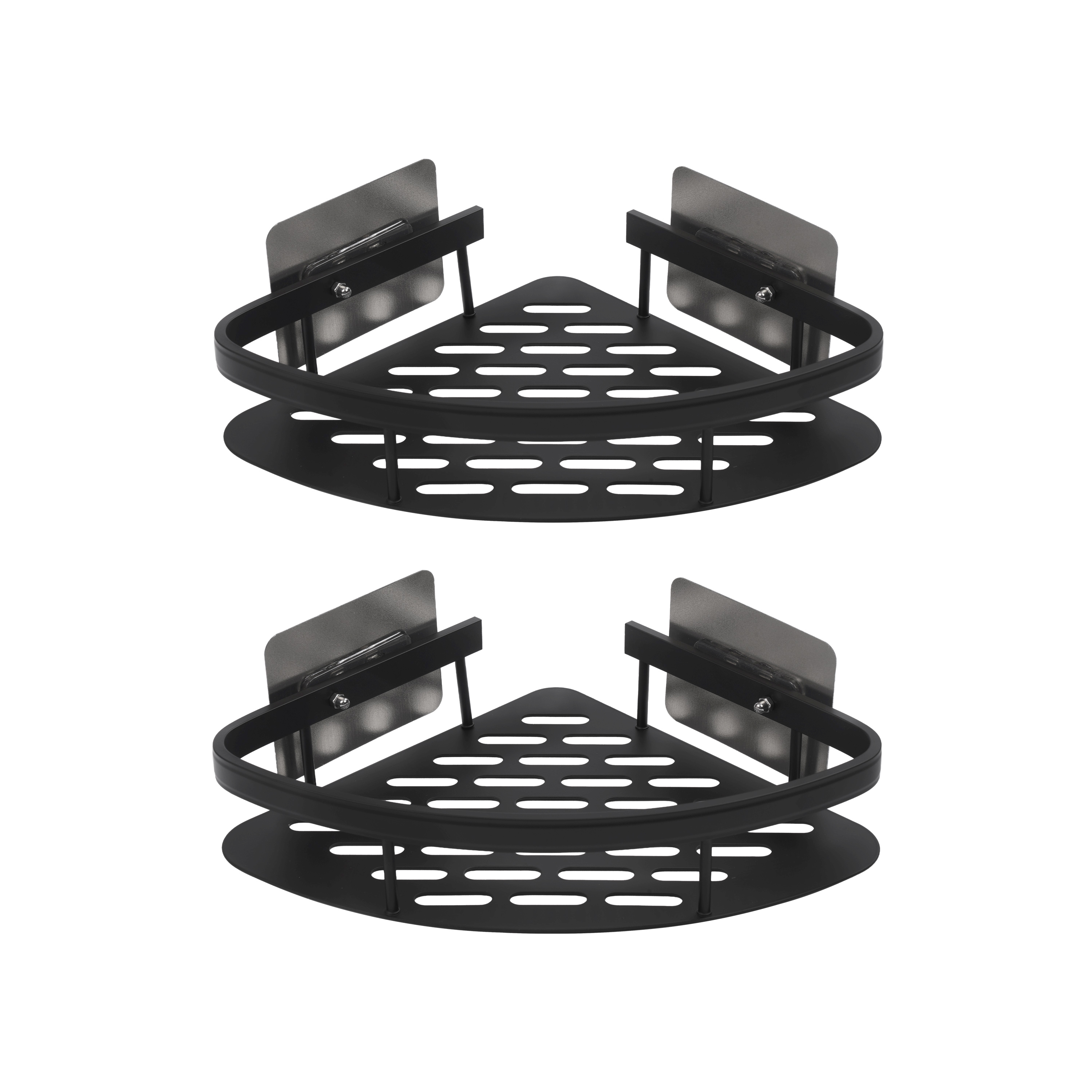 Eckregal Duschablage Aluminium 22 x 22 cm 2er Set schwarz