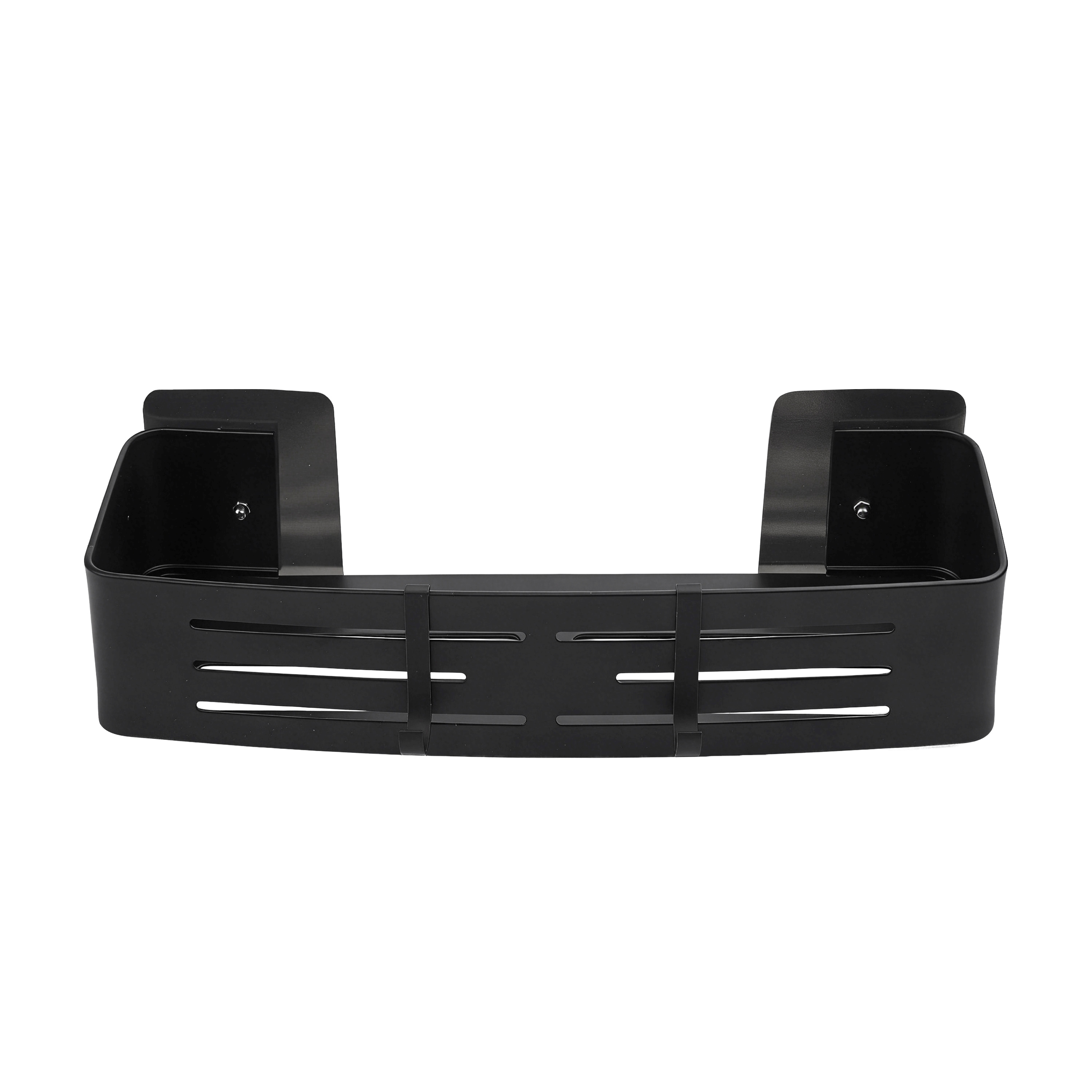 Duschablage Aluminium mit 2 Haken 30 x 12 cm schwarz