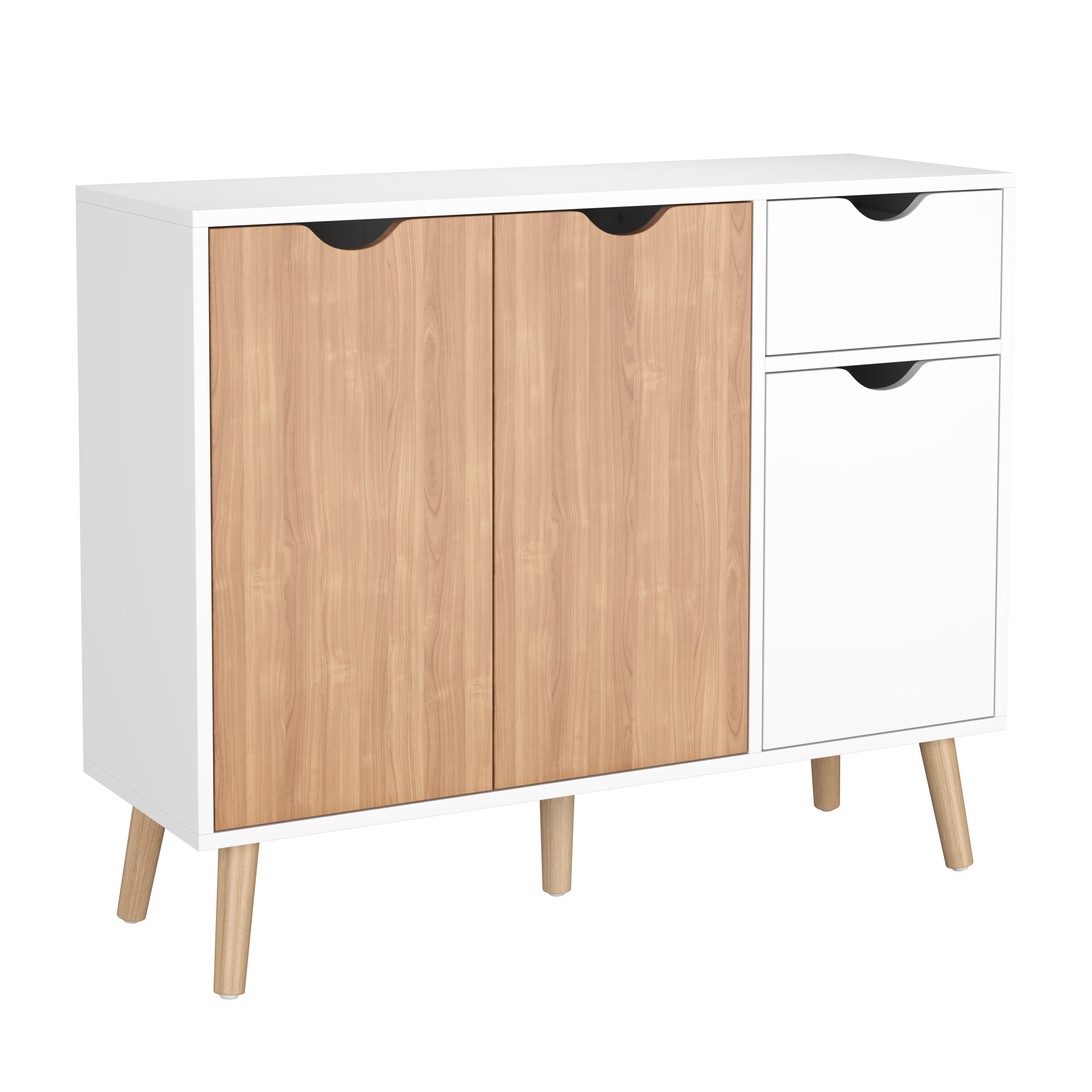 Kommode NORDIC 90 x 30 x 73 cm weiss/natur
