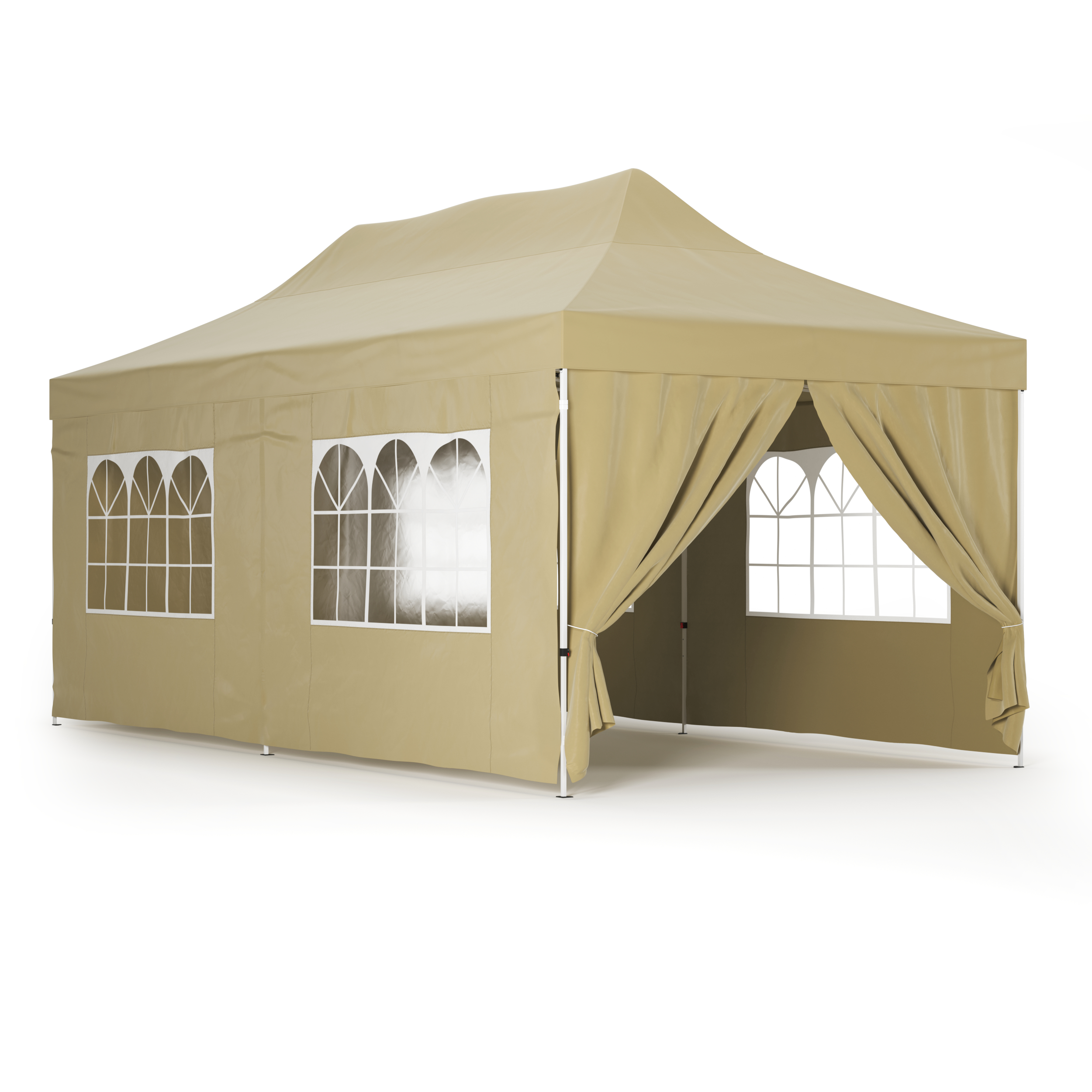 Faltpavillon DINA 6 x 3 m beige inkl. 4 Seitenwände