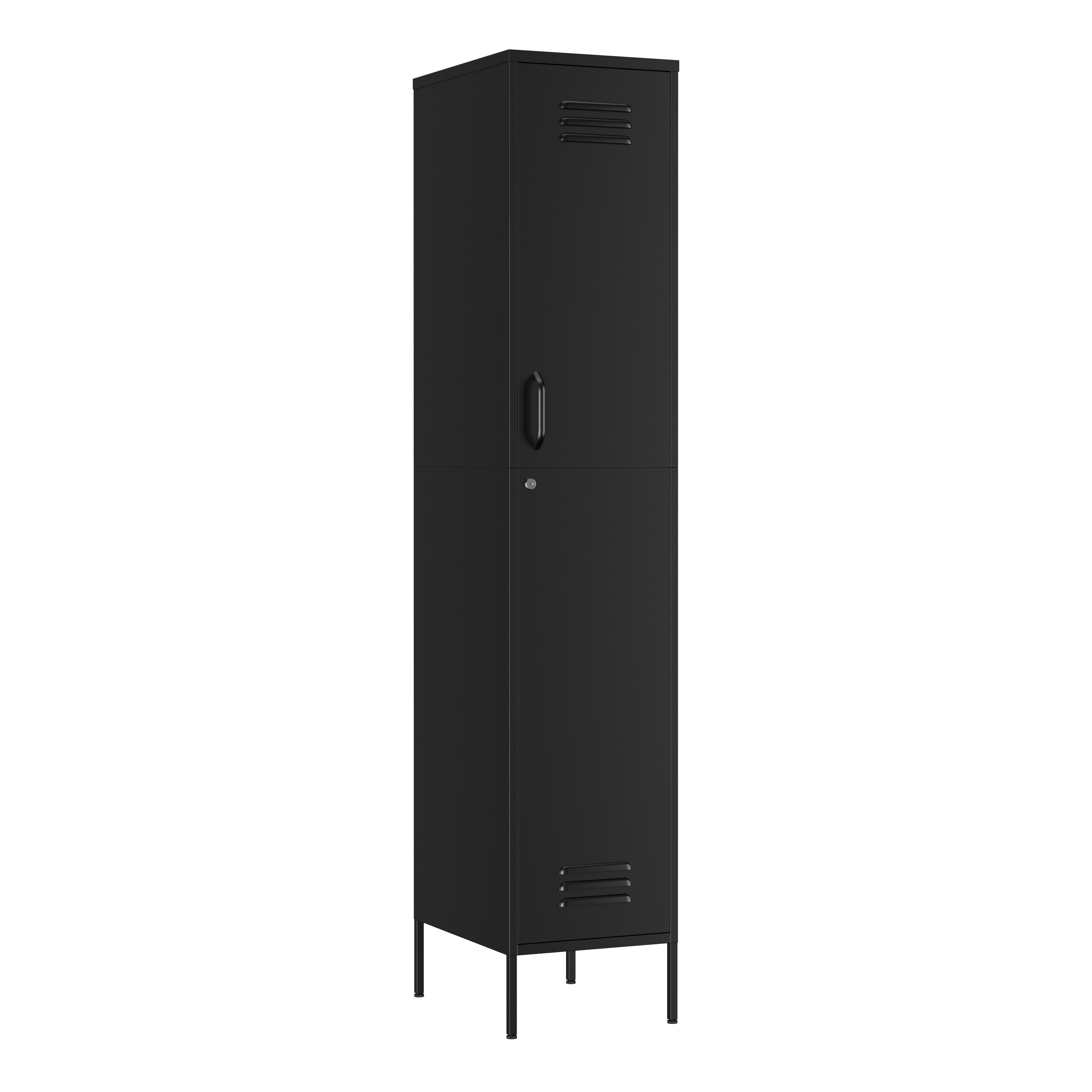 Garderobe Spind Metall OREN mit 4 Böden 35 x 180 cm schwarz