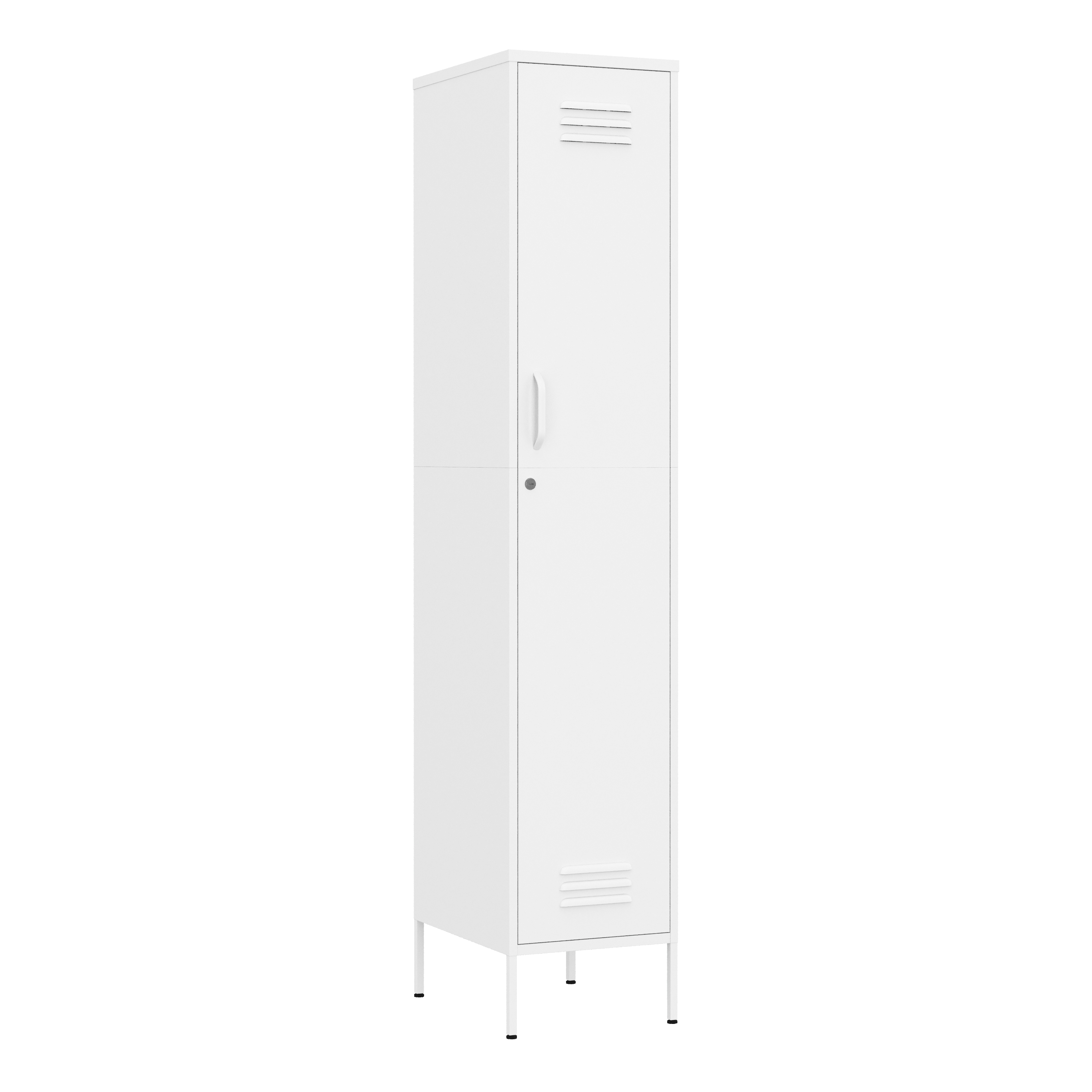 Garderobe Spind Metall OREN mit 4 Böden 35 x 180 cm weiss