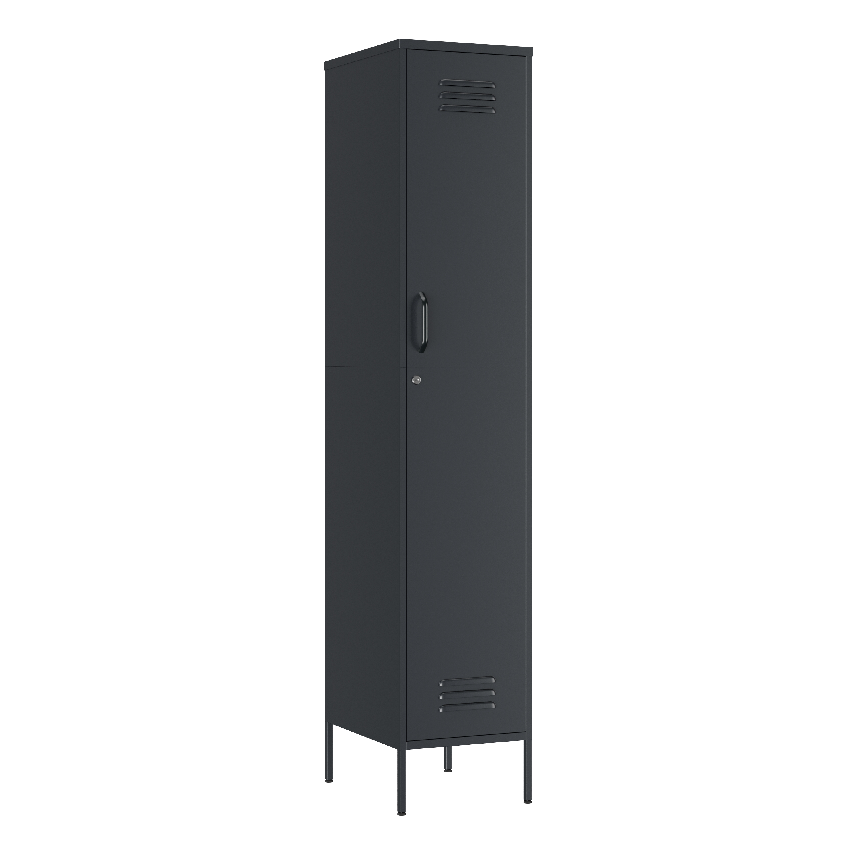 Garderobe Spind Metall OREN mit 4 Böden 35 x 180 cm anthrazit