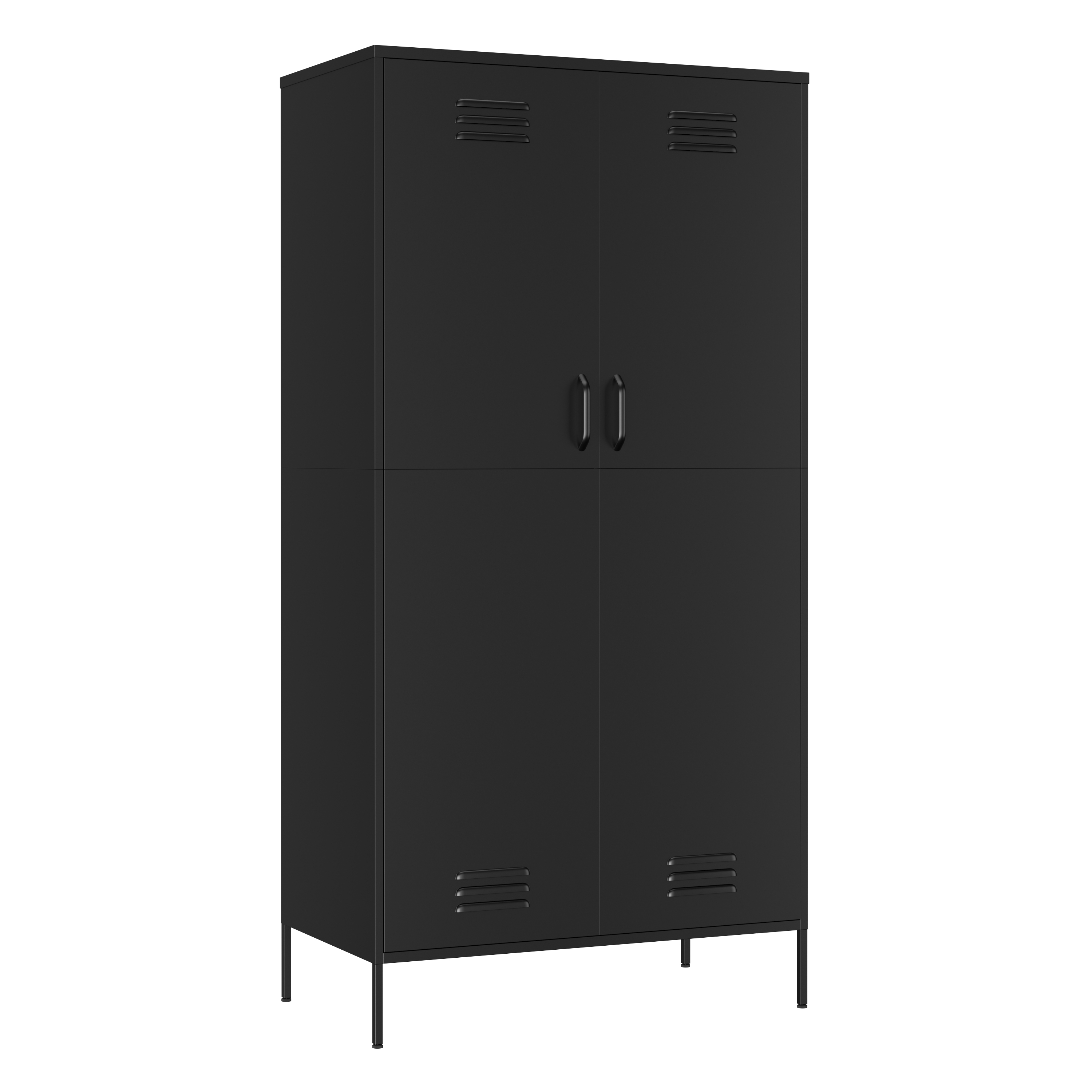 Garderobe Spind Metall mit 2 Türen 90 x 180 cm schwarz