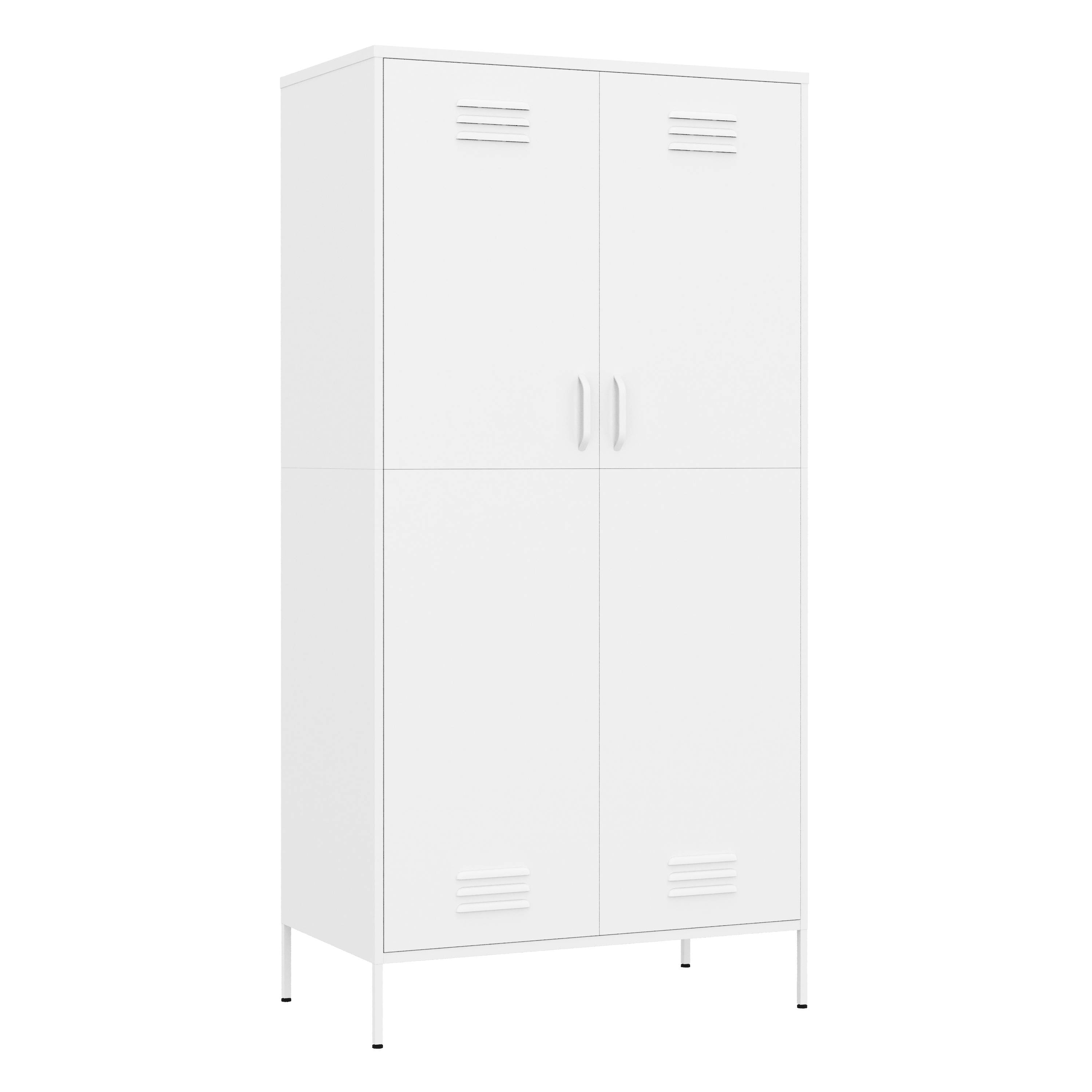 Garderobe Spind Metall mit 2 Türen 90 x 180 cm weiss