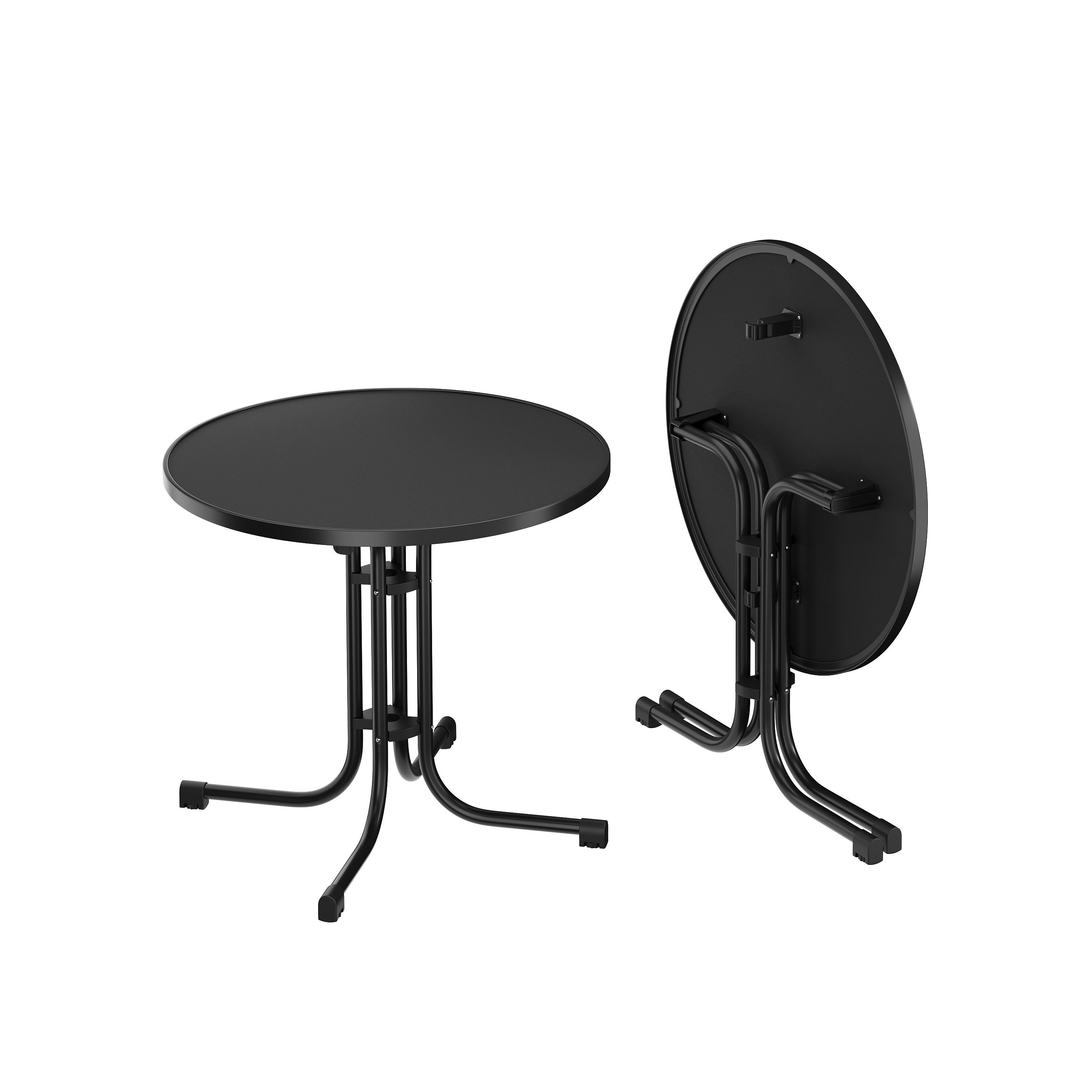 Bistrotisch Gartentisch RICO klappbar rund 80 x 70 cm schwarz