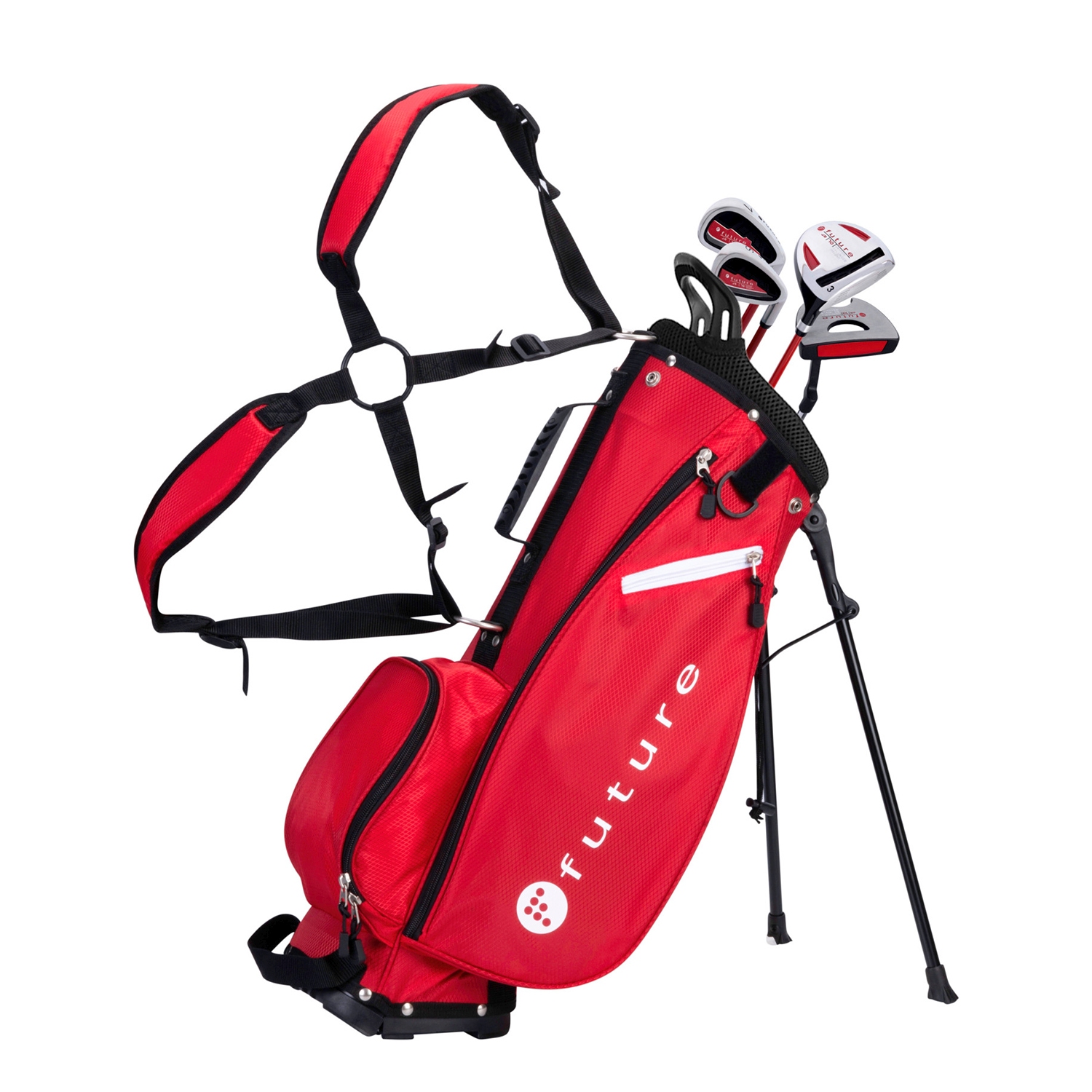 Image of Kinder Golfset 5-teilig Rechtshänder 120 - 130 cm rot/schwarz