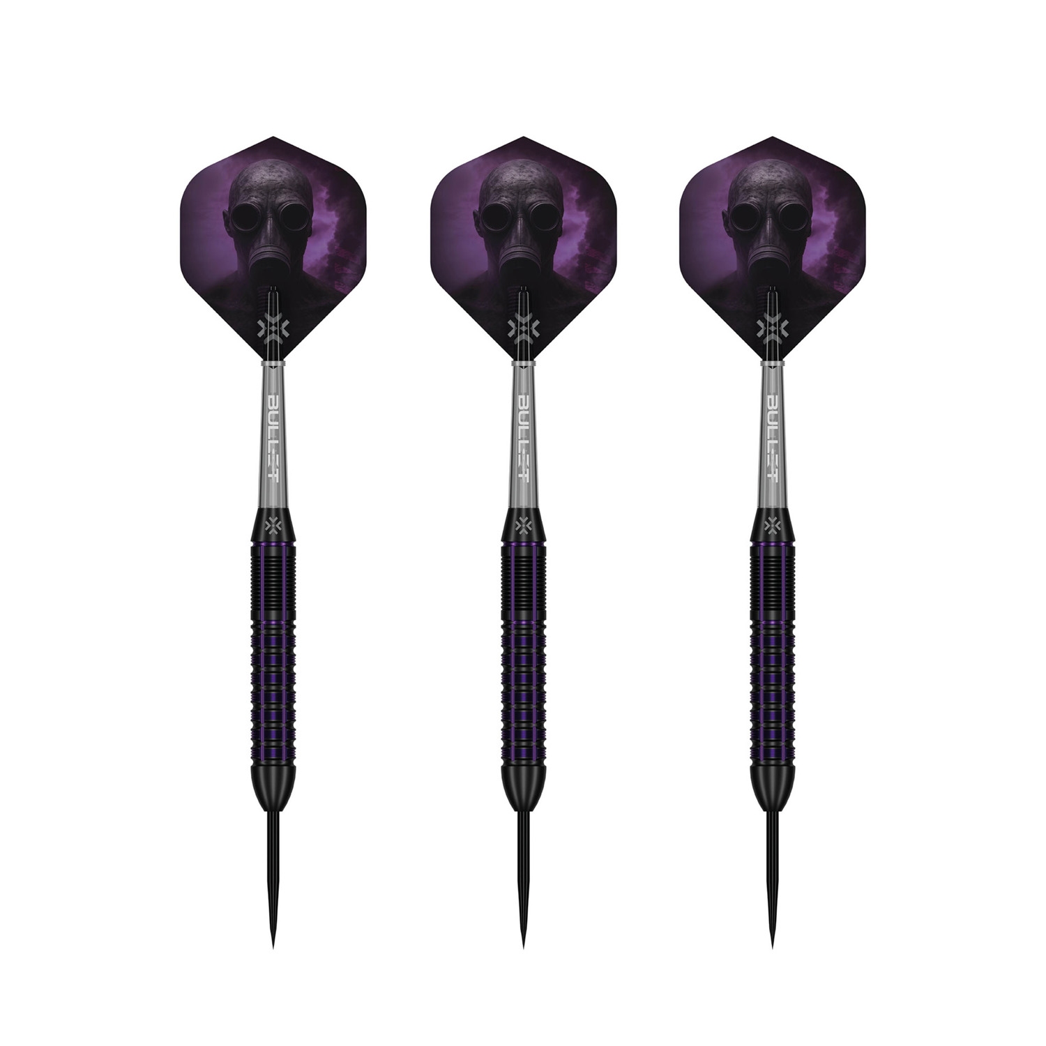 BULLET Toxic Steeldart 23 g 3er Set schwarz/violett