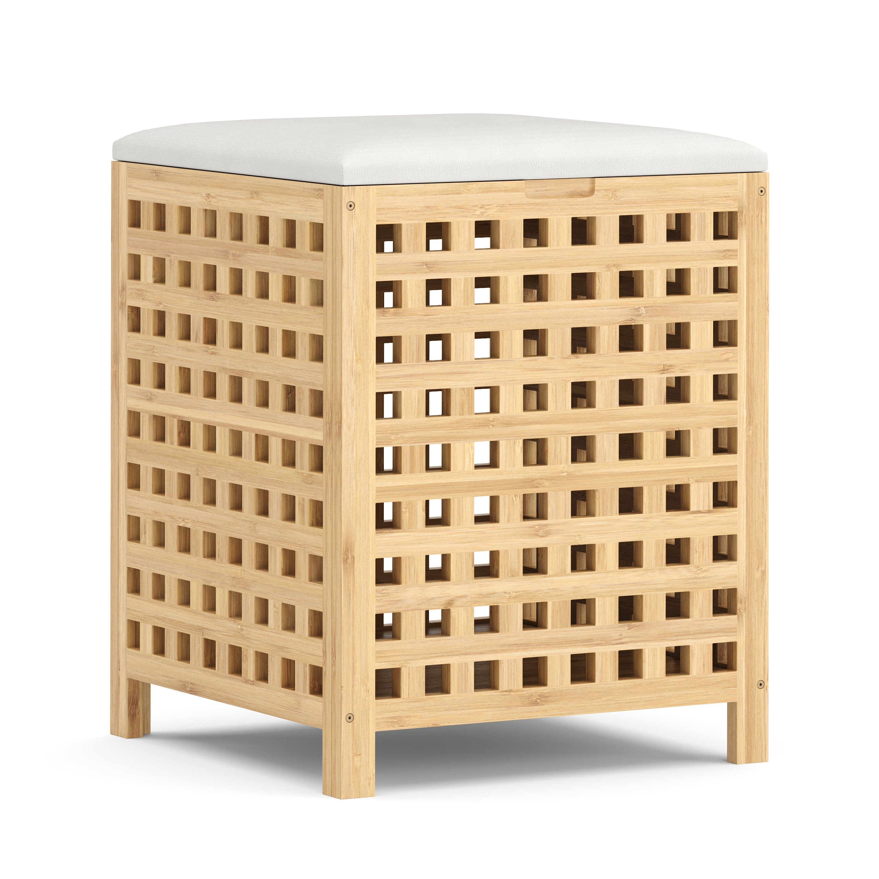 Wäschekorb Hocker Bambus VELDEN 48L natur