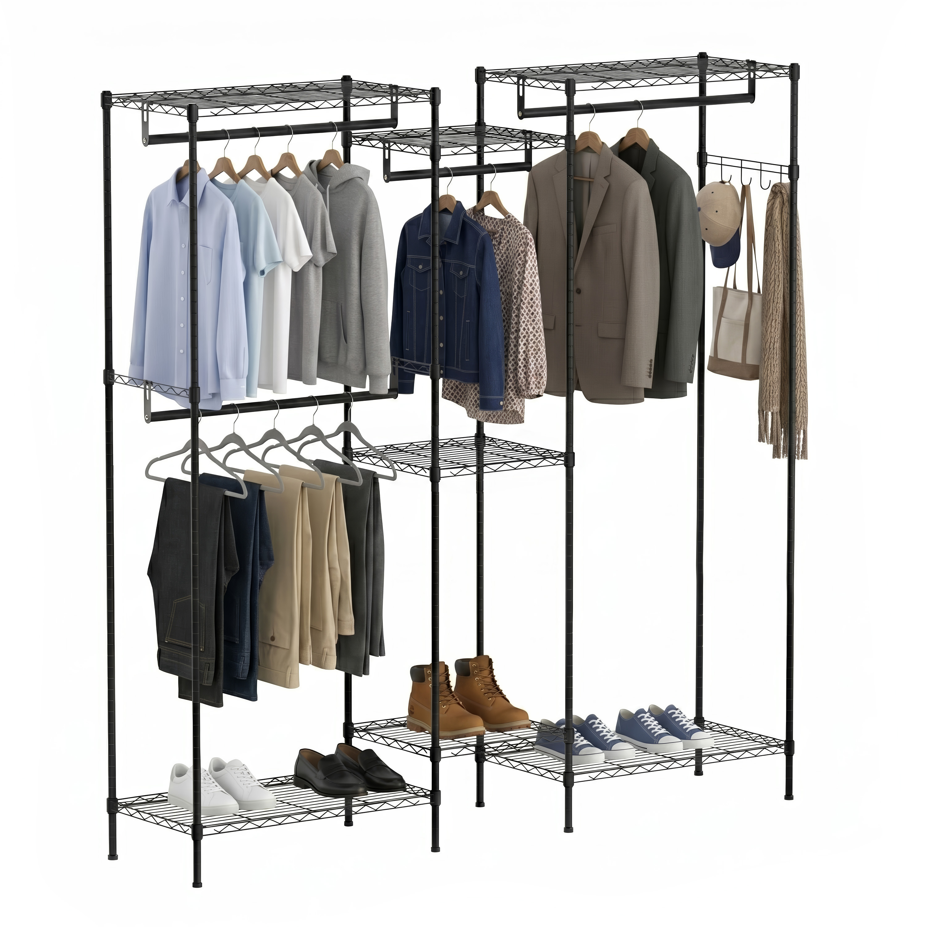 Garderobe Kleiderständer 189 x 195 cm schwarz