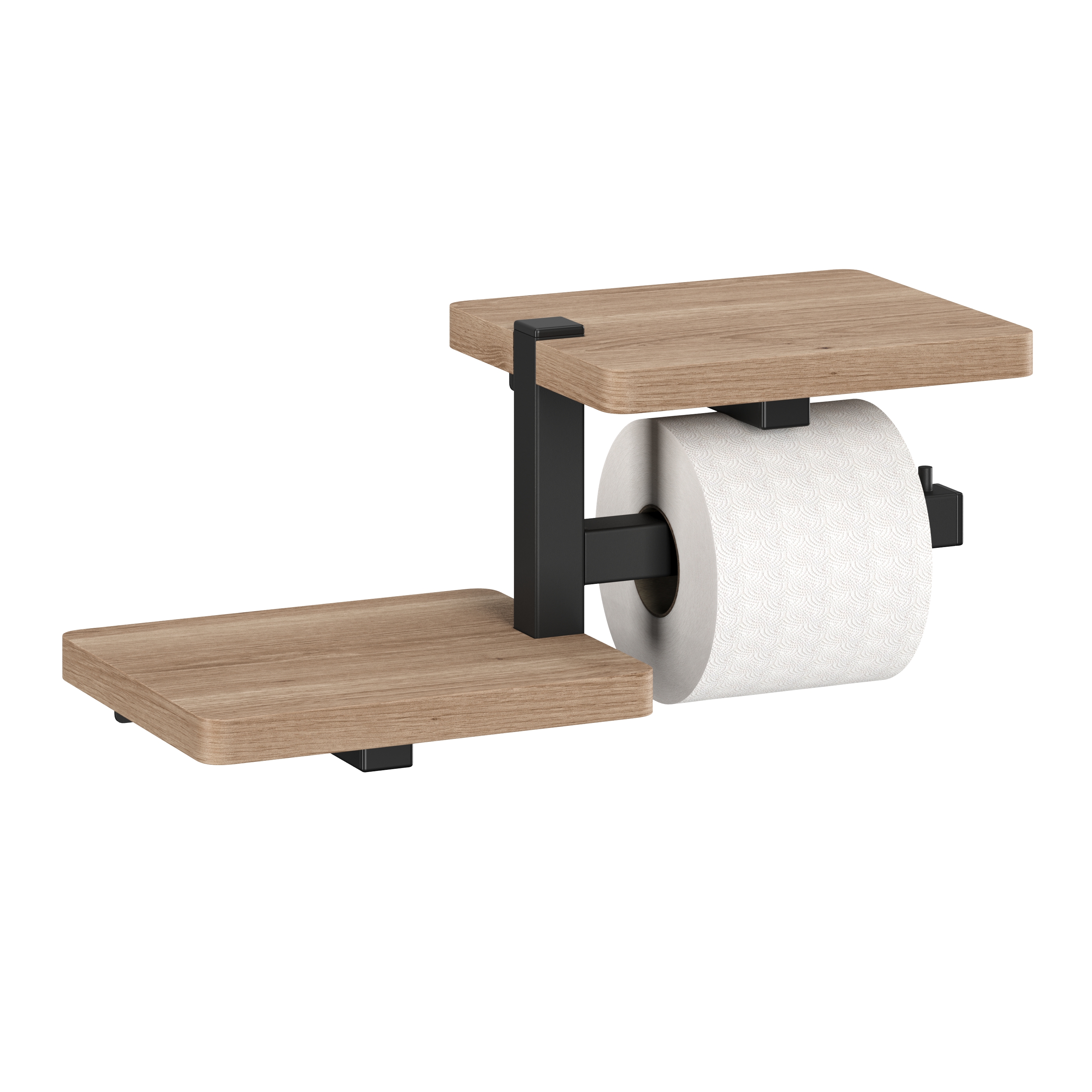 WC-Rollenhalter mit Ablage 34 x 14 cm braun/schwarz