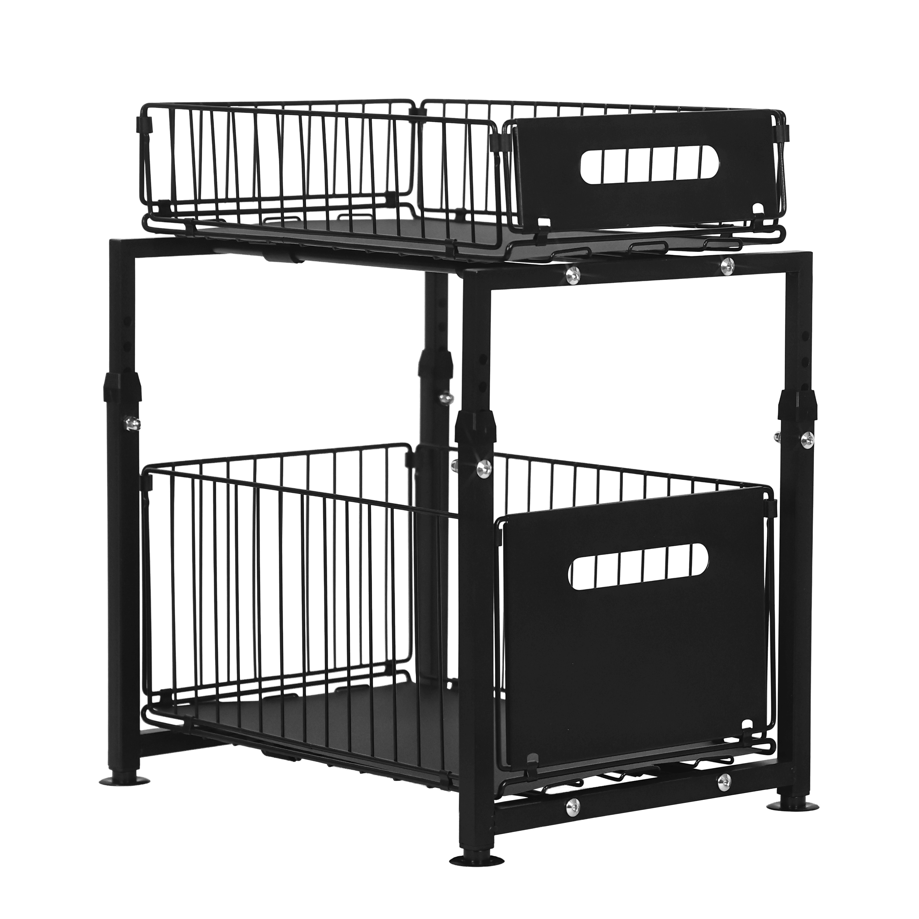 Schrank-Organizer Küche 2 Schubladen 29 x 38 x 41 - 49 cm schwarz