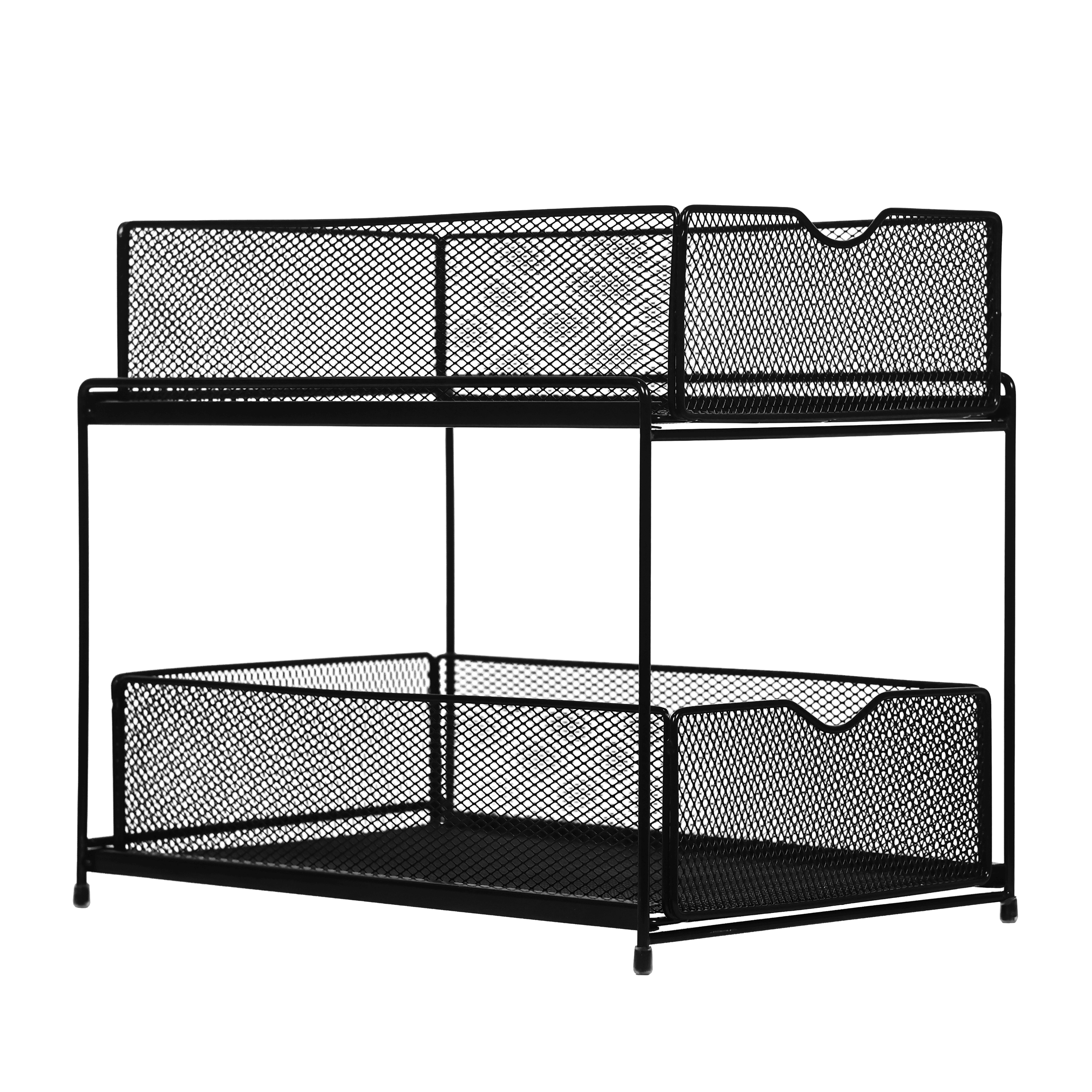Schrank-Organizer Küche 2 Schubladen 25 x 36 x 31 cm schwarz