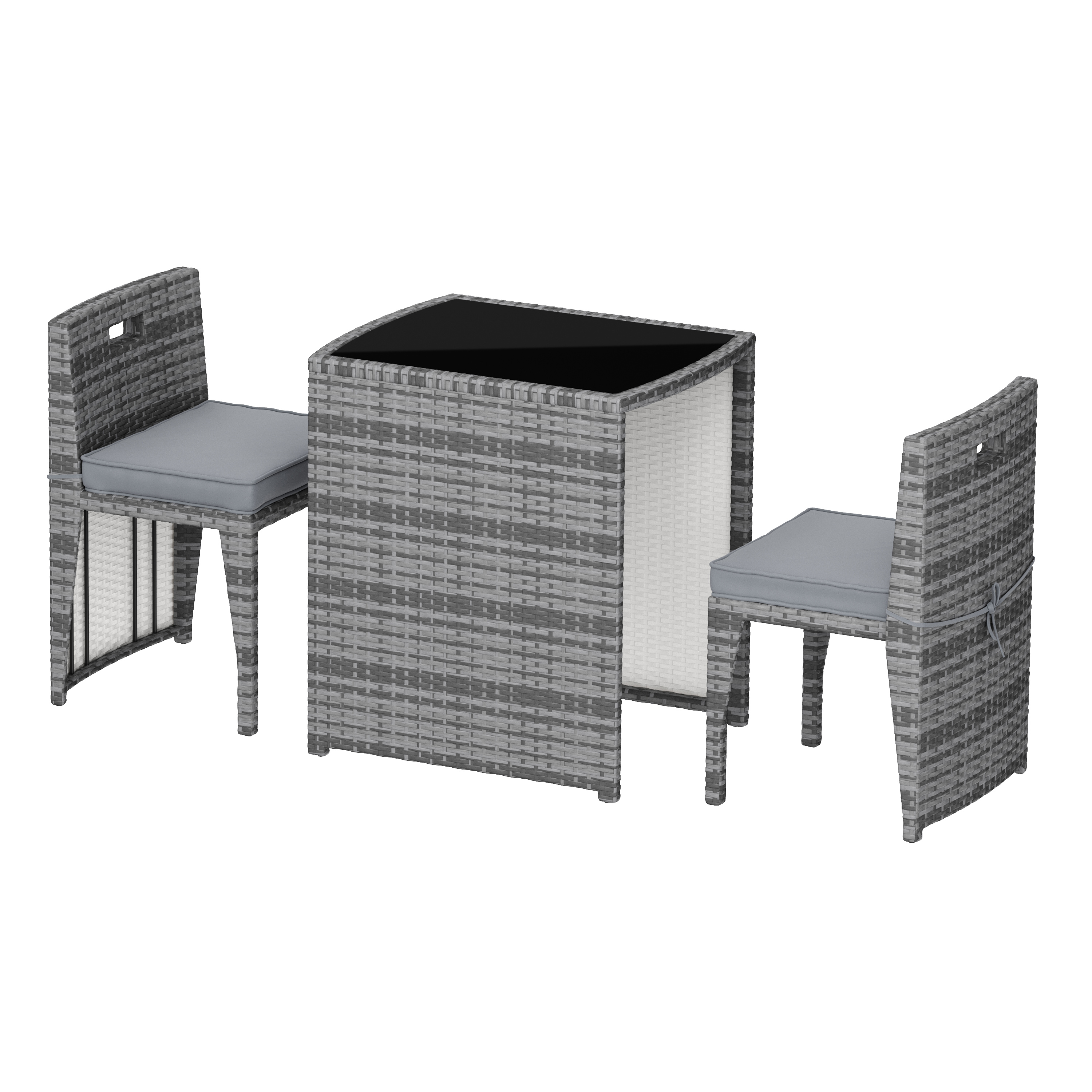 Rattan Bistroset KANKUN grau