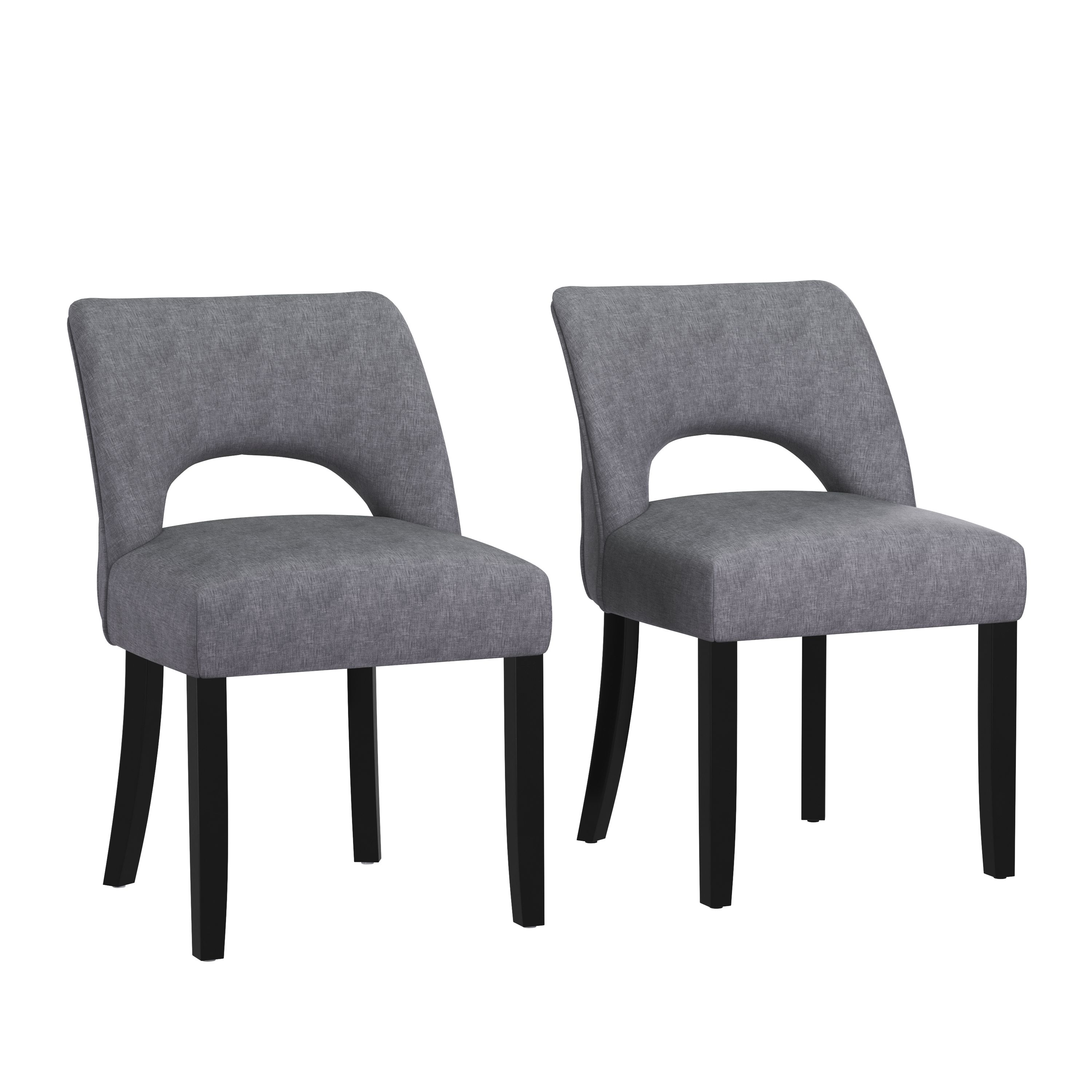 Esszimmerstuhl SIVARA 2er Set dunkelgrau