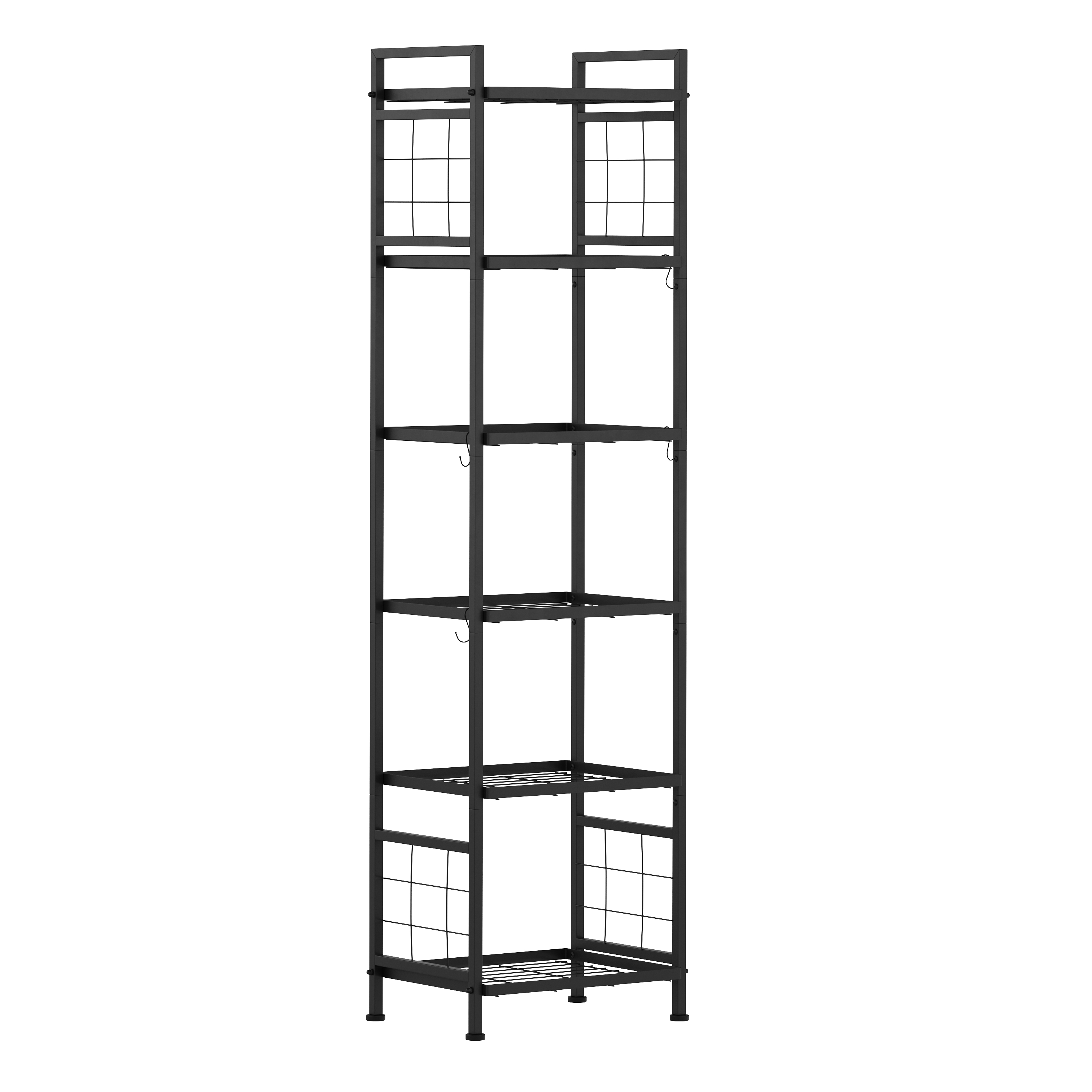 Regal Metall 6 Etagen 45 x 32 x 169 cm schwarz