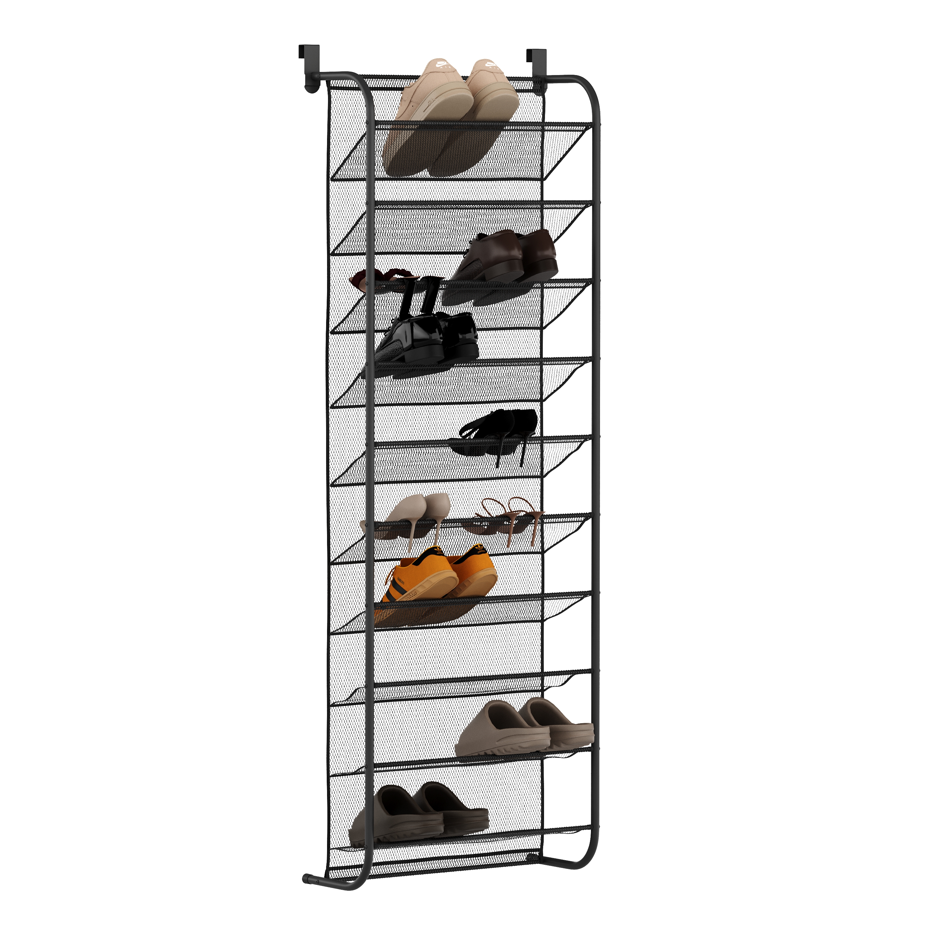 Schuhregal Hängeregal Metall 10 Ebenen 55 x 159 cm schwarz