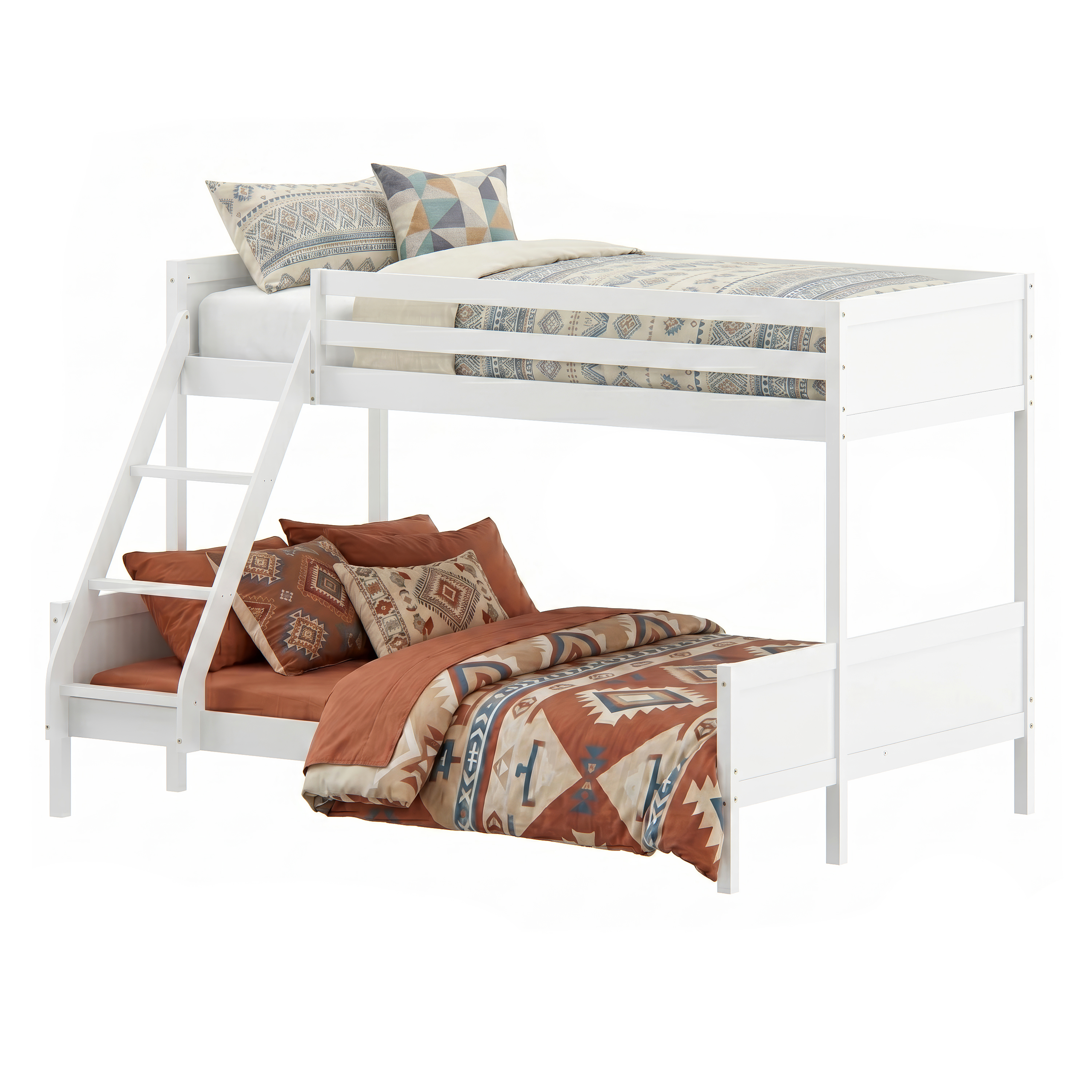 Etagenbett Holz HARPER mit 3 Liegeflächen weiss