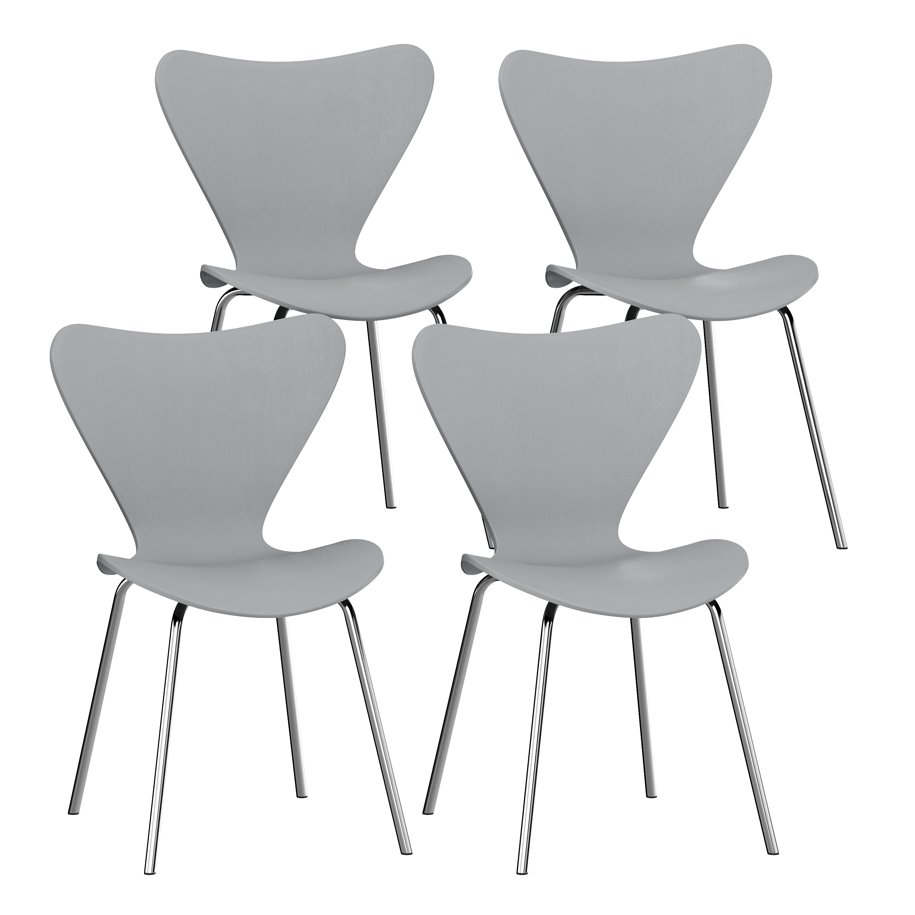 Esszimmerstuhl NOMI 4er Set grau/silber
