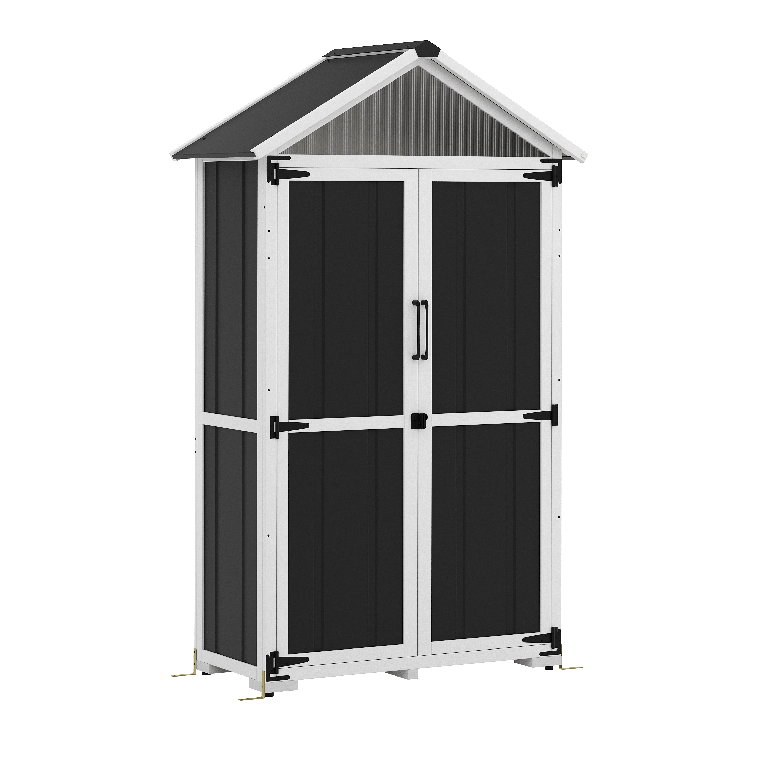 Gerätehaus 102 x 52 x 169 cm schwarz/weiss