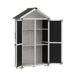 Gerätehaus 102 x 52 x 169 cm schwarz/weiss Innenseite