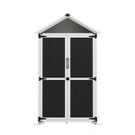 Gerätehaus 102 x 52 x 169 cm schwarz/weiss Frontalansicht